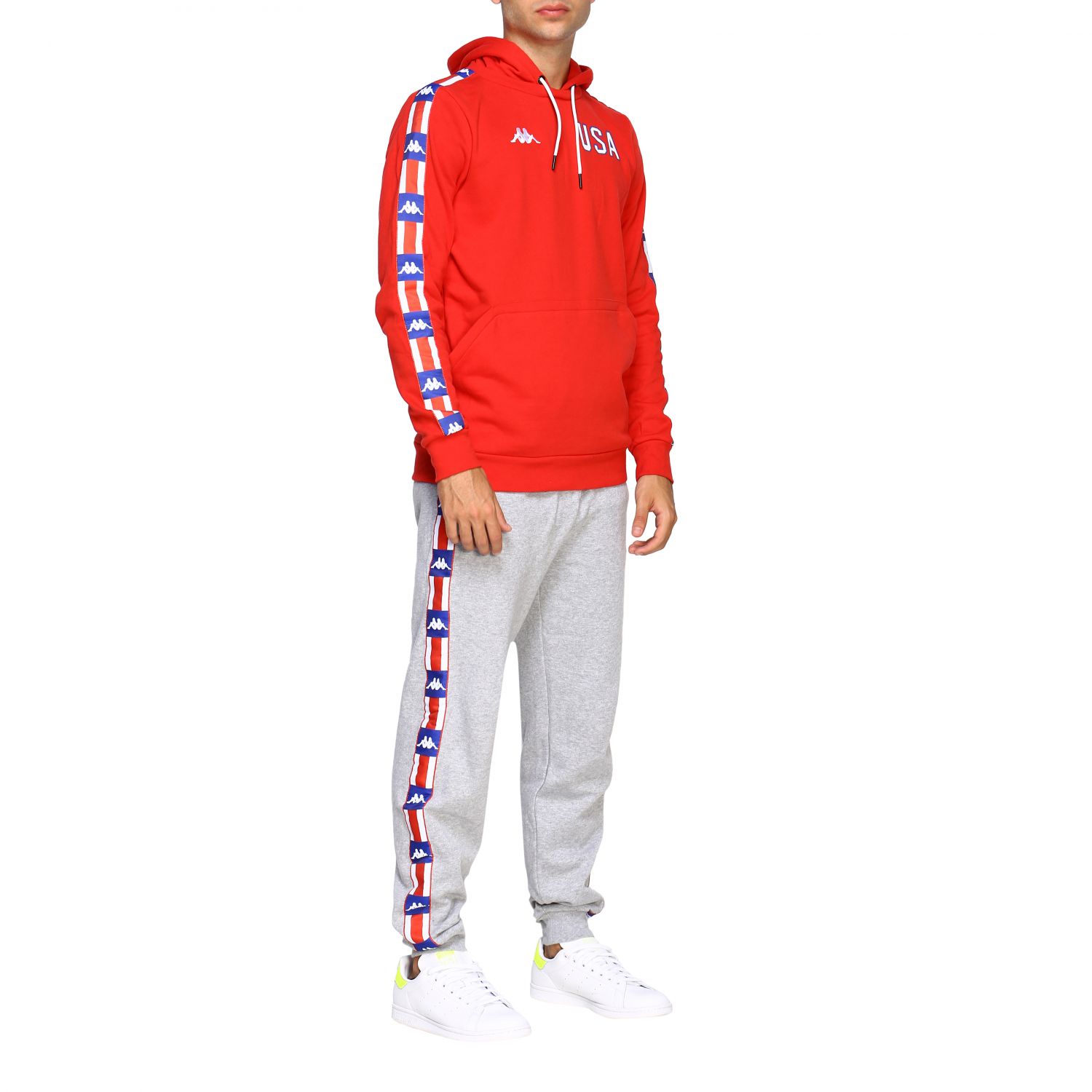 Kappa Outlet: Felpa Authentic usa con cappuccio e logo - Rosso | Felpa Kappa  304N110 GIGLIO.COM