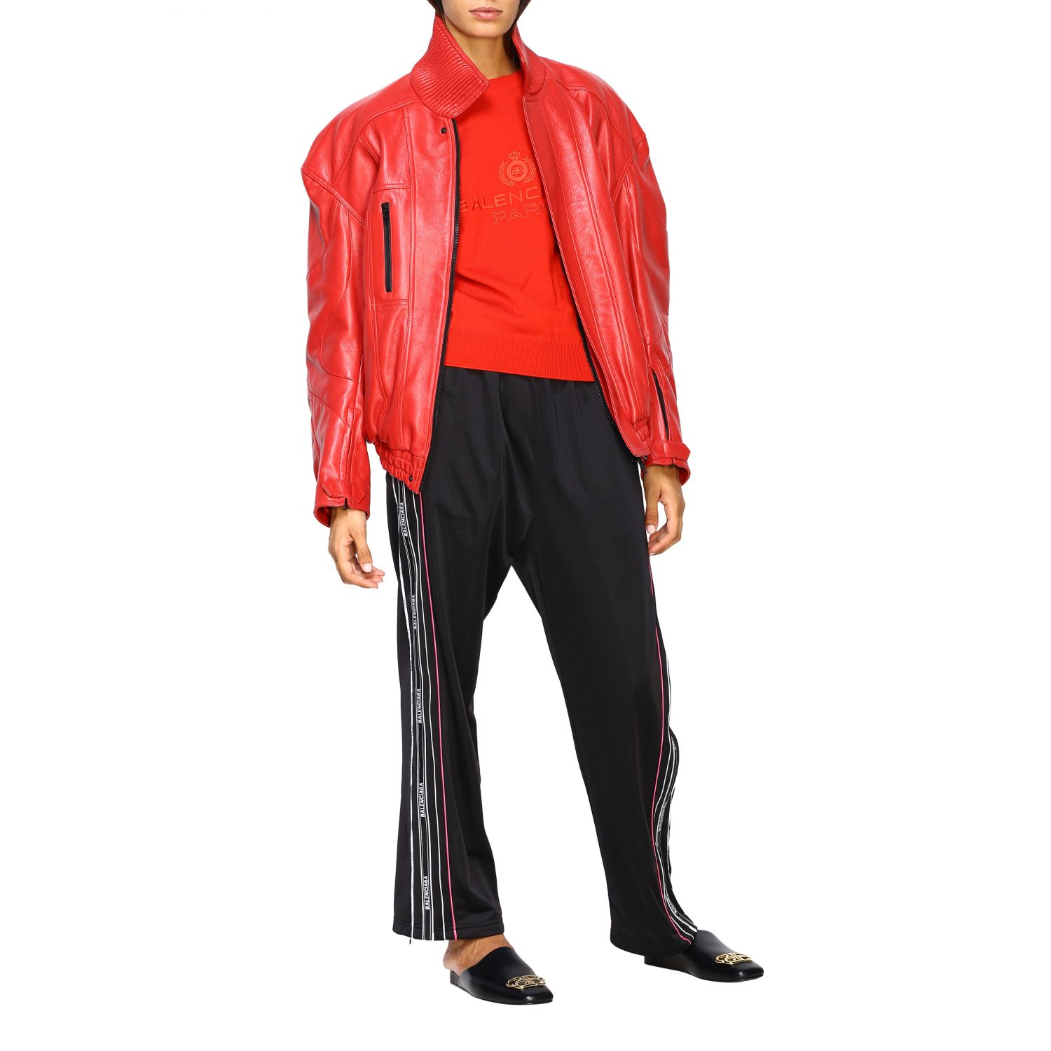 balenciaga jacket womens red