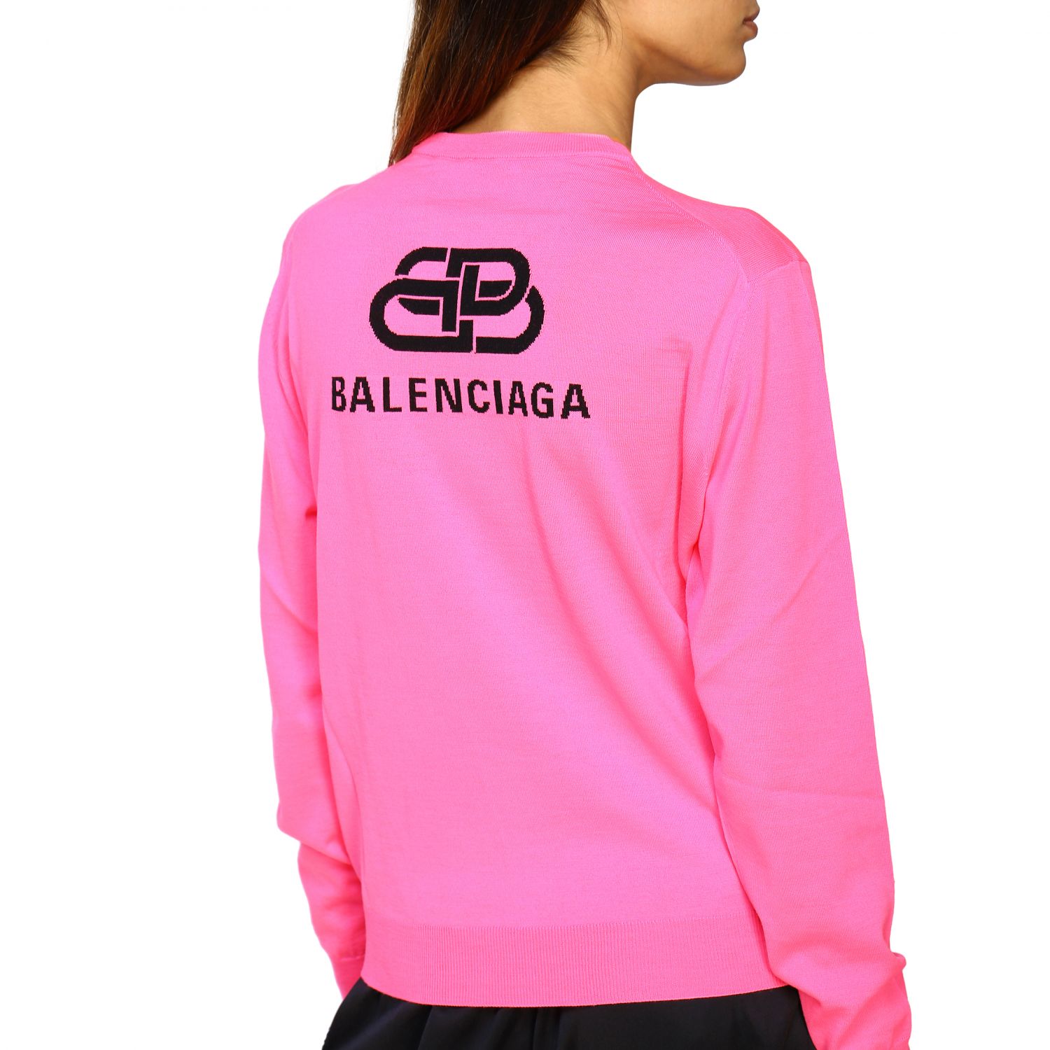 BALENCIAGA: Sweater women - Fuchsia | Sweater Balenciaga 583093 T1439 GIGLIO.COM