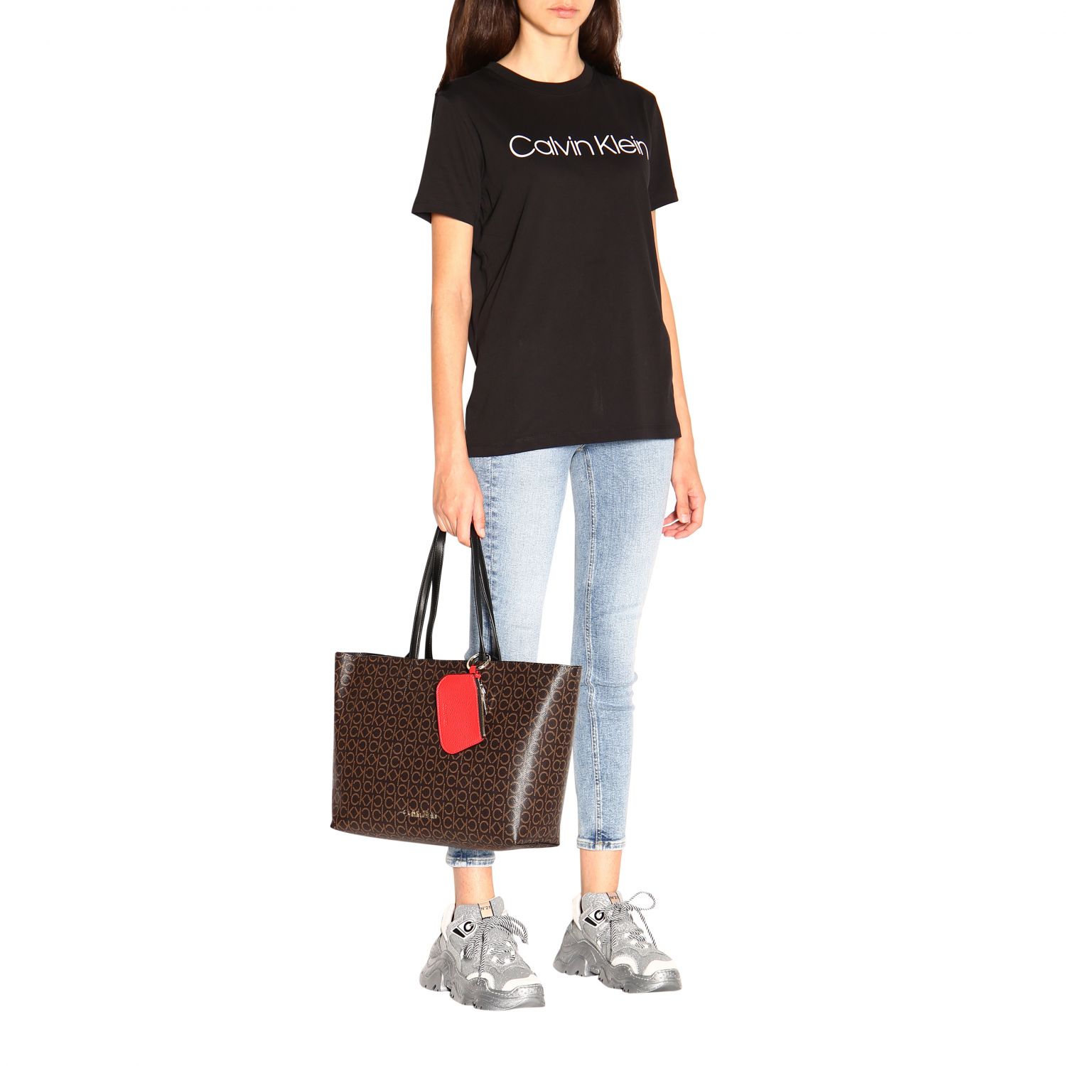 Calvin Klein Outlet: Ck bolso con pendiente - Marrón | Bolso De Hombro  Calvin Klein K60K605867 GIGLIO.COM