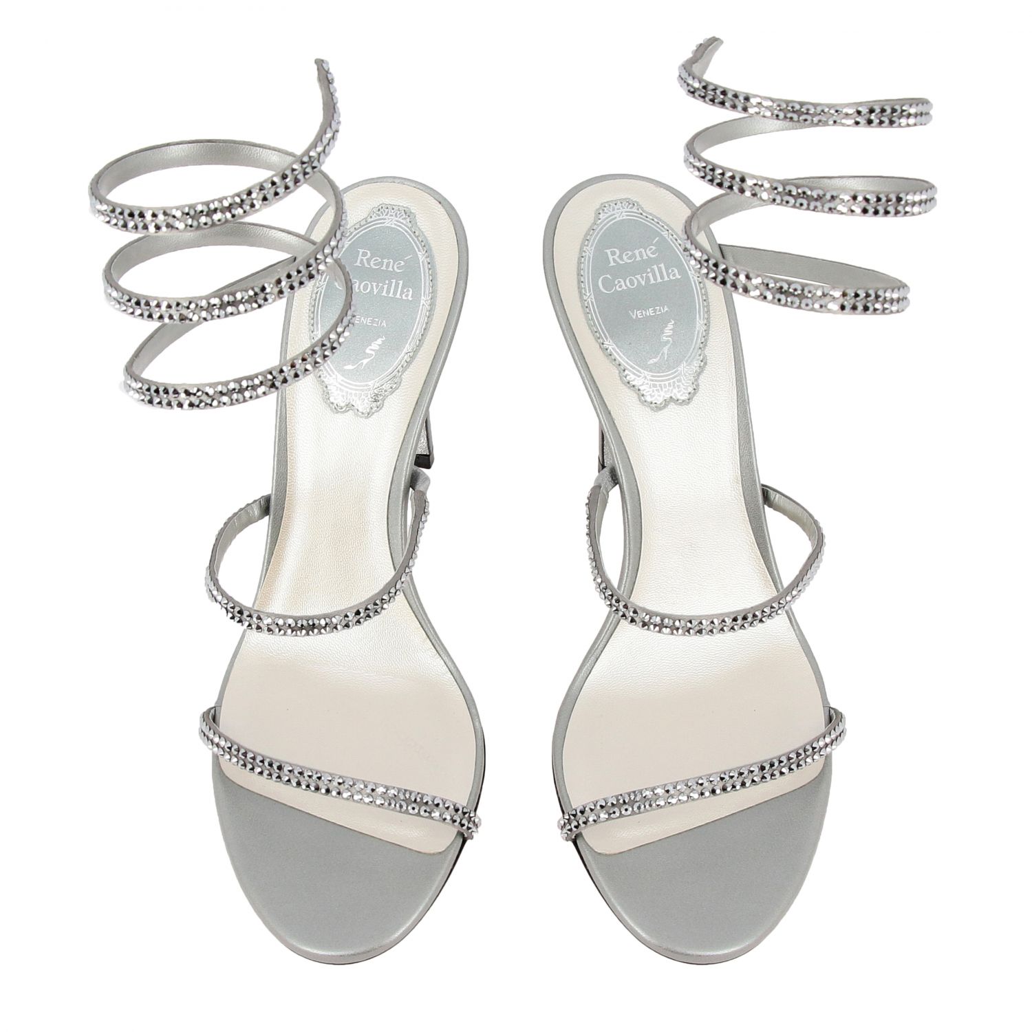 Rene Caovilla Outlet: heeled sandals for women - Silver | Rene Caovilla ...