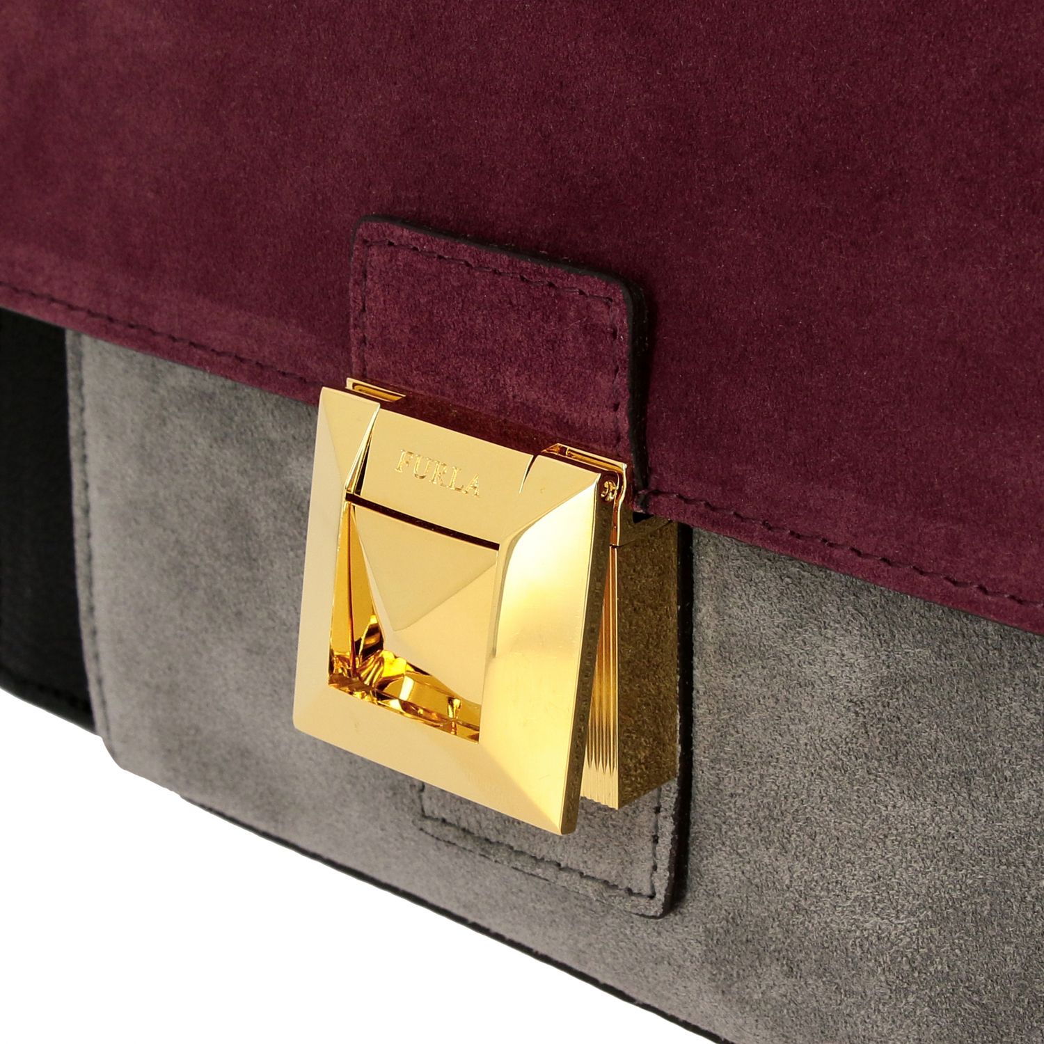 Furla Outlet Diva bag in tricolor leather with handle and shoulder