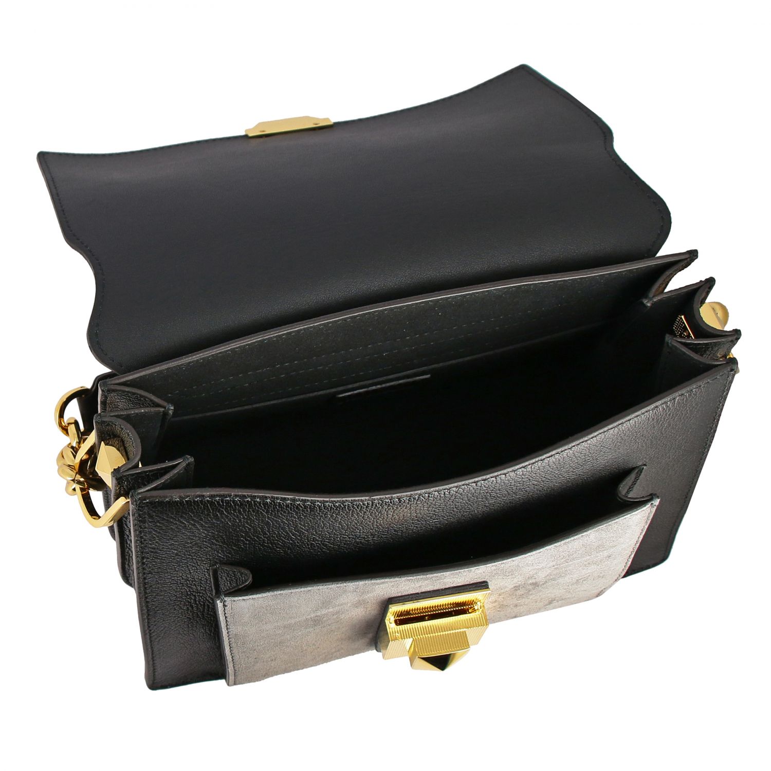 Furla Outlet Diva bag in tricolor leather with handle and shoulder