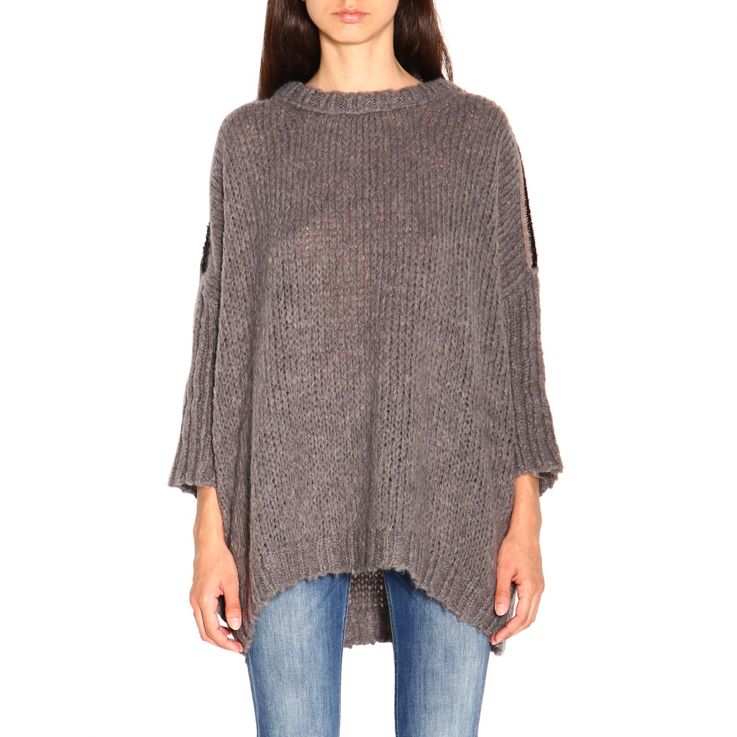 W Dabliu Outlet: Sweater women | Sweater W Dabliu Women Grey | Sweater ...