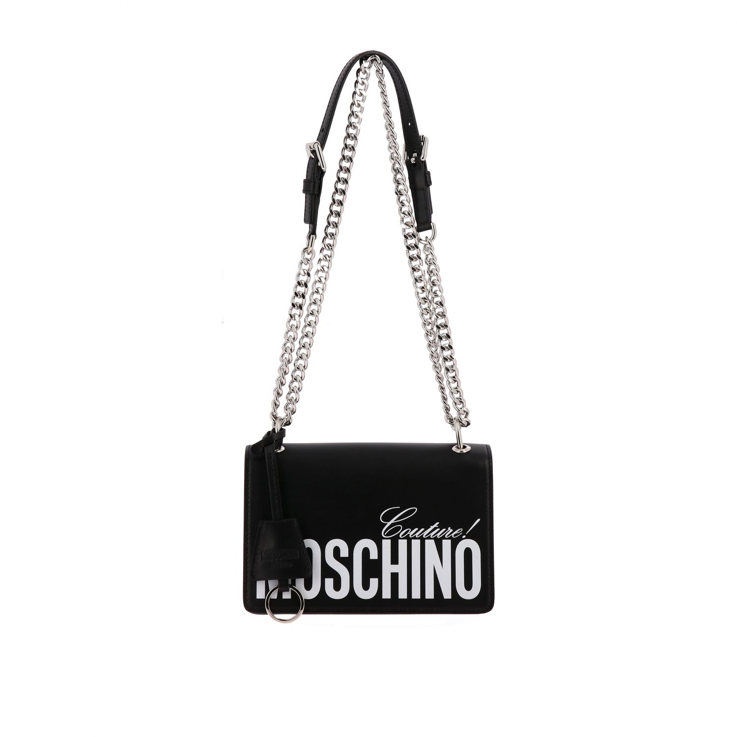 Moschino Couture Outlet: Halloween Collection leather bag with nylon ...