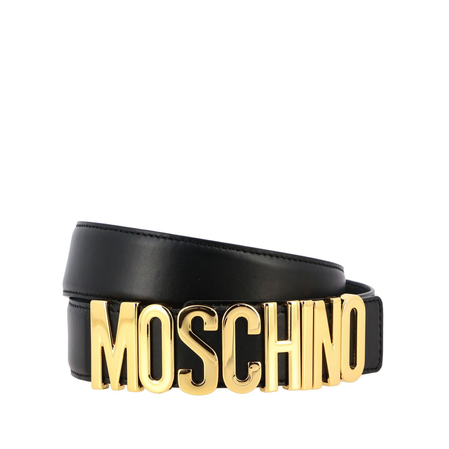 Moschino Couture leather belt with lettering | Belt Moschino Couture ...