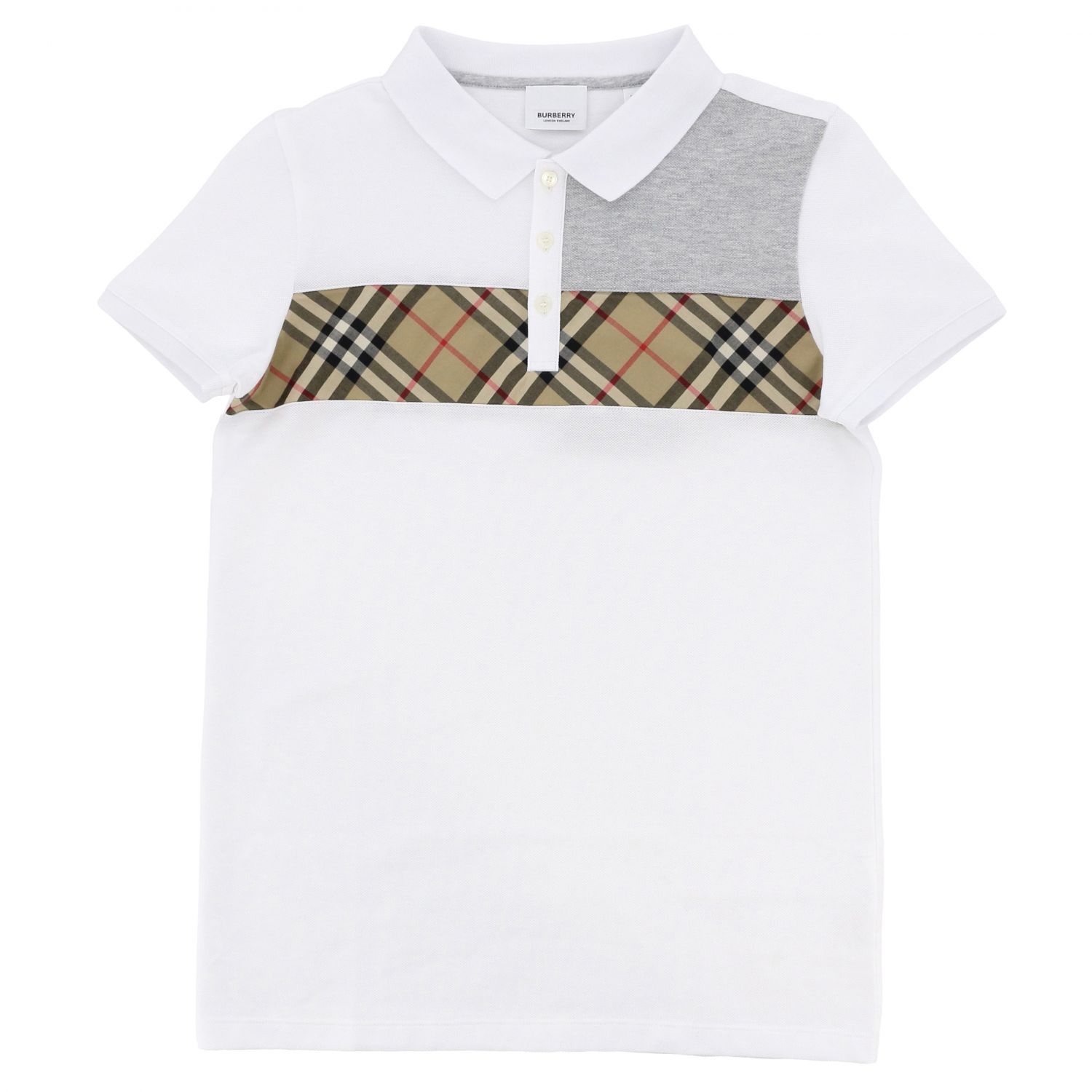 Burberry Outlet: Short-sleeved polo shirt with vintage check detail ...