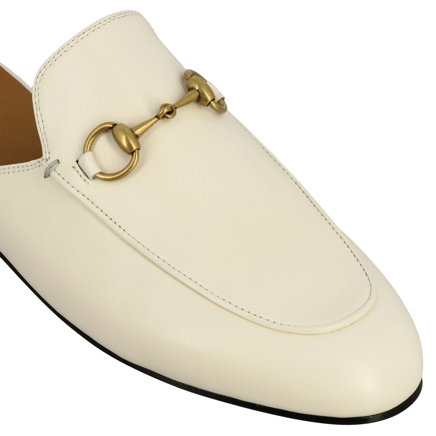 GUCCI: Princetown leather slipper with horsebit | Loafers Gucci 