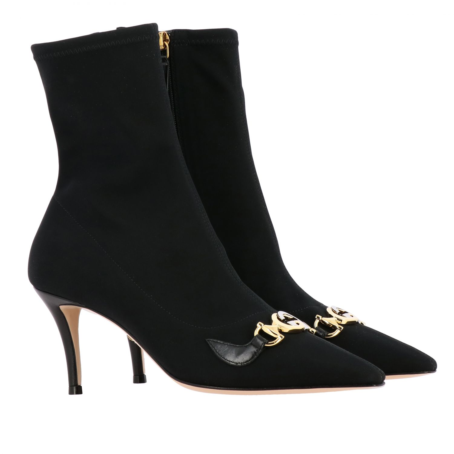 Gucci Zumi ankle boot in technical fabric with double G | Heeled ...