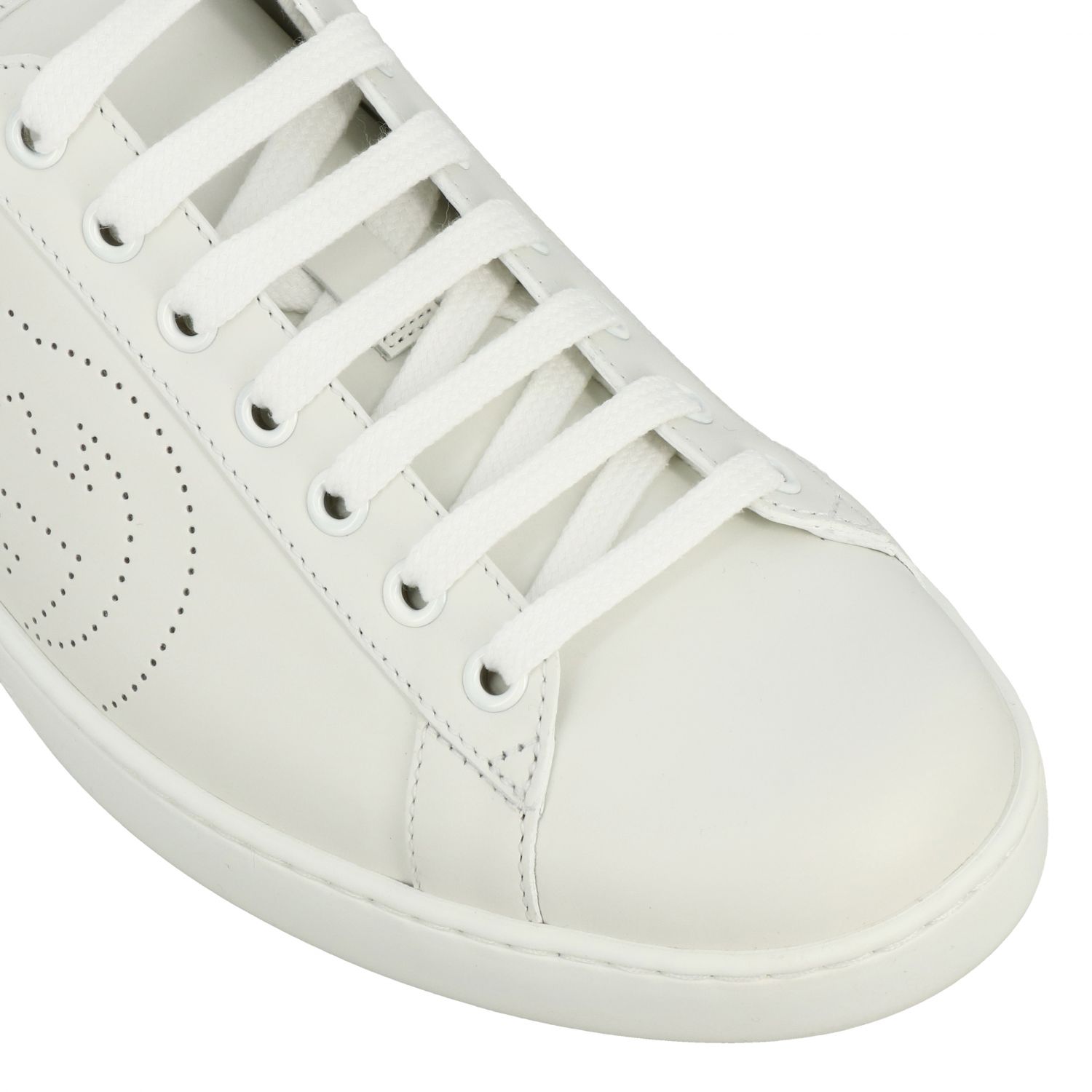 gucci new ace perforated leather sneakers