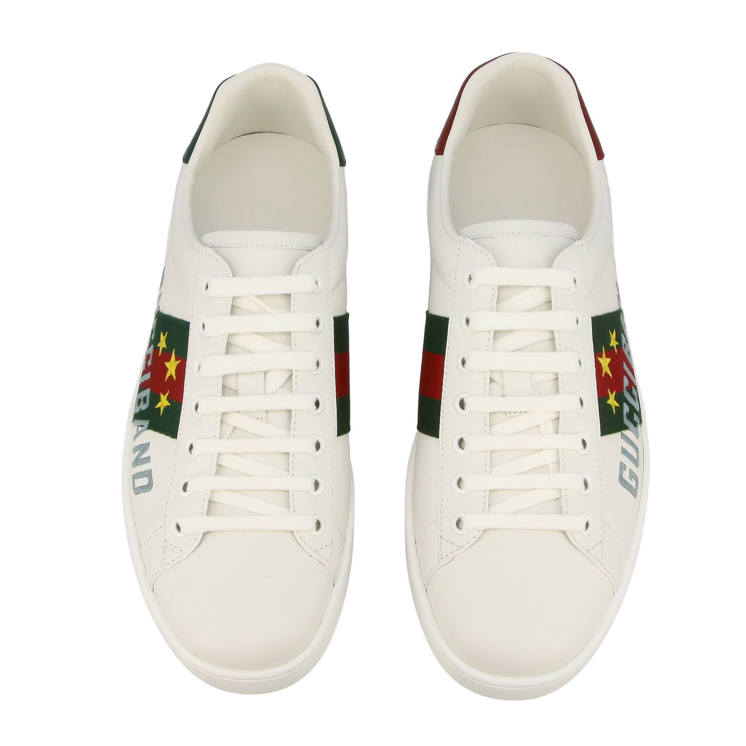GUCCI: New Ace leather sneakers with Web bands and band logo | Sneakers ...
