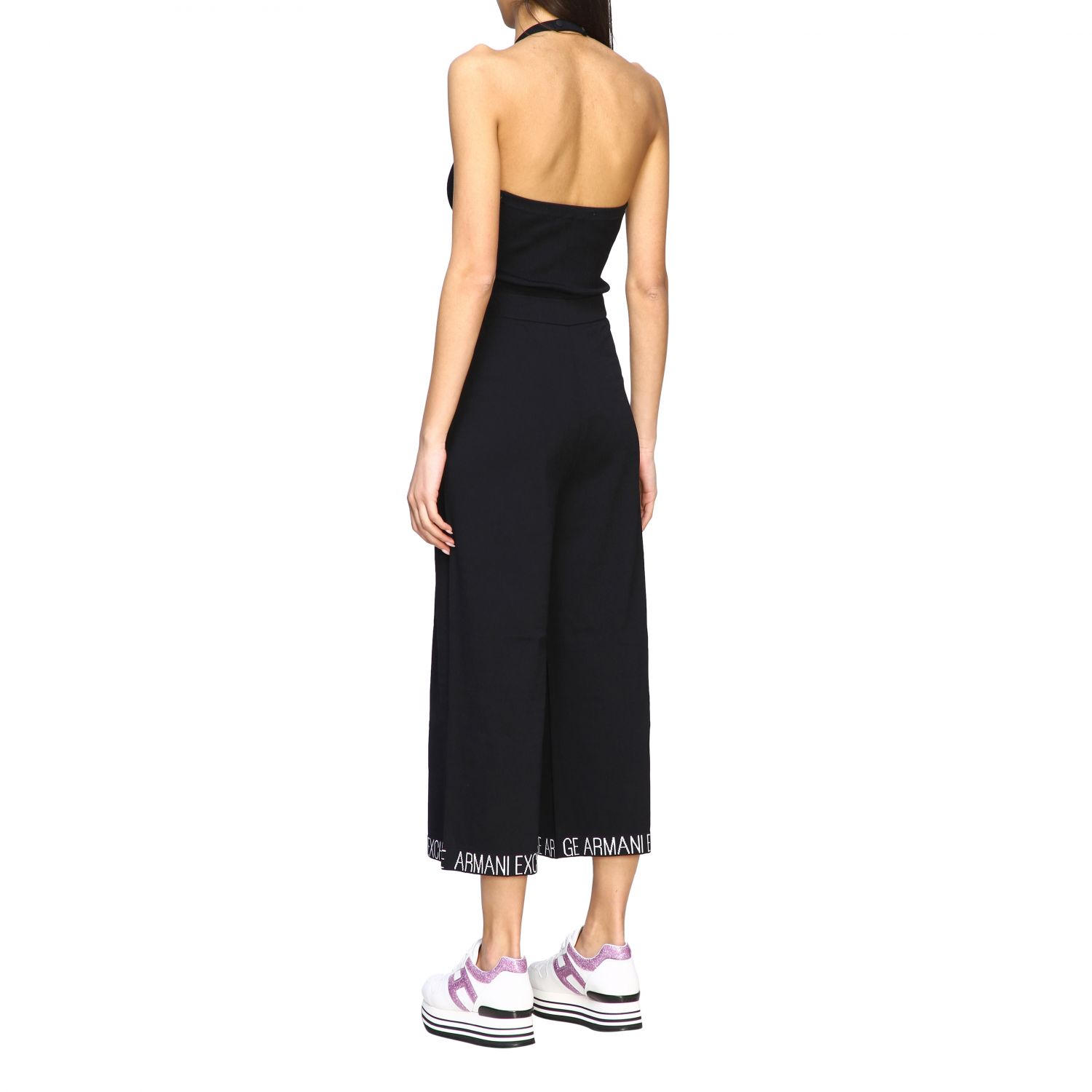Armani Exchange Outlet: jumpsuit with American neckline in ribbed knit ...