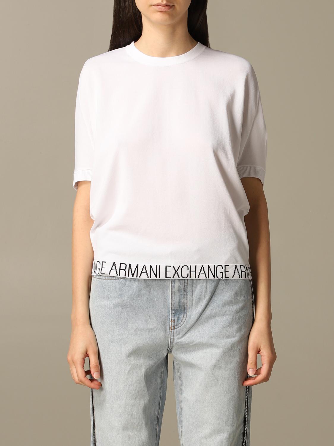 armani exchange white sweater