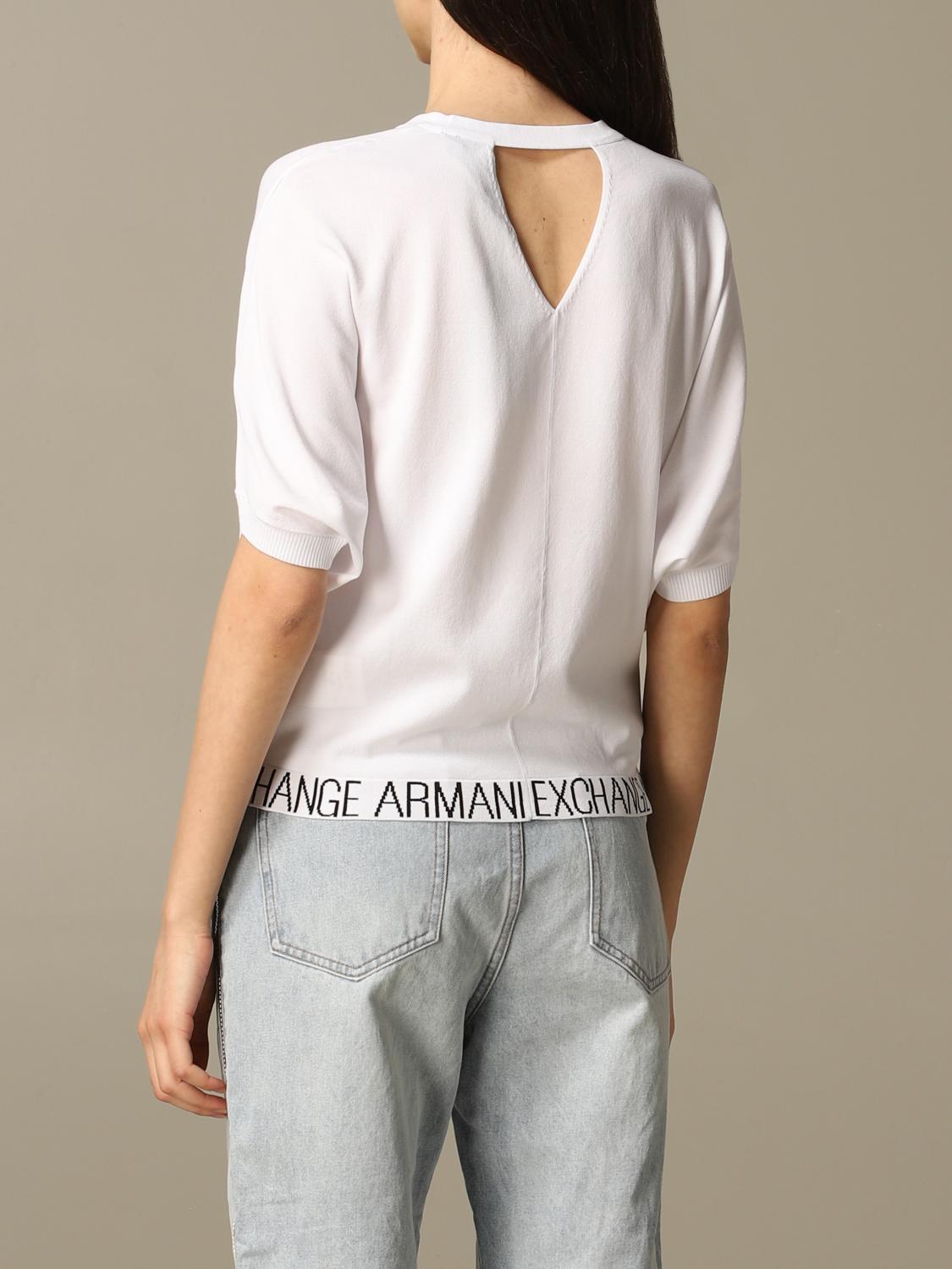 armani exchange white sweater