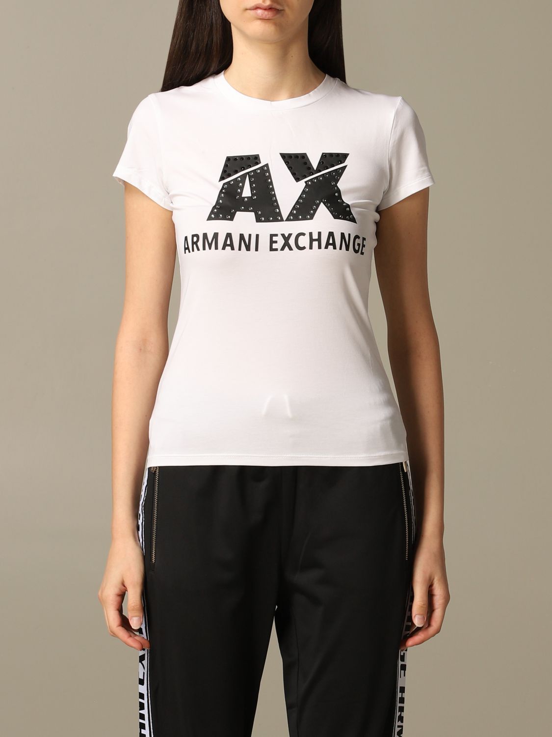 Armani Exchange t-shirt with rhinestone 