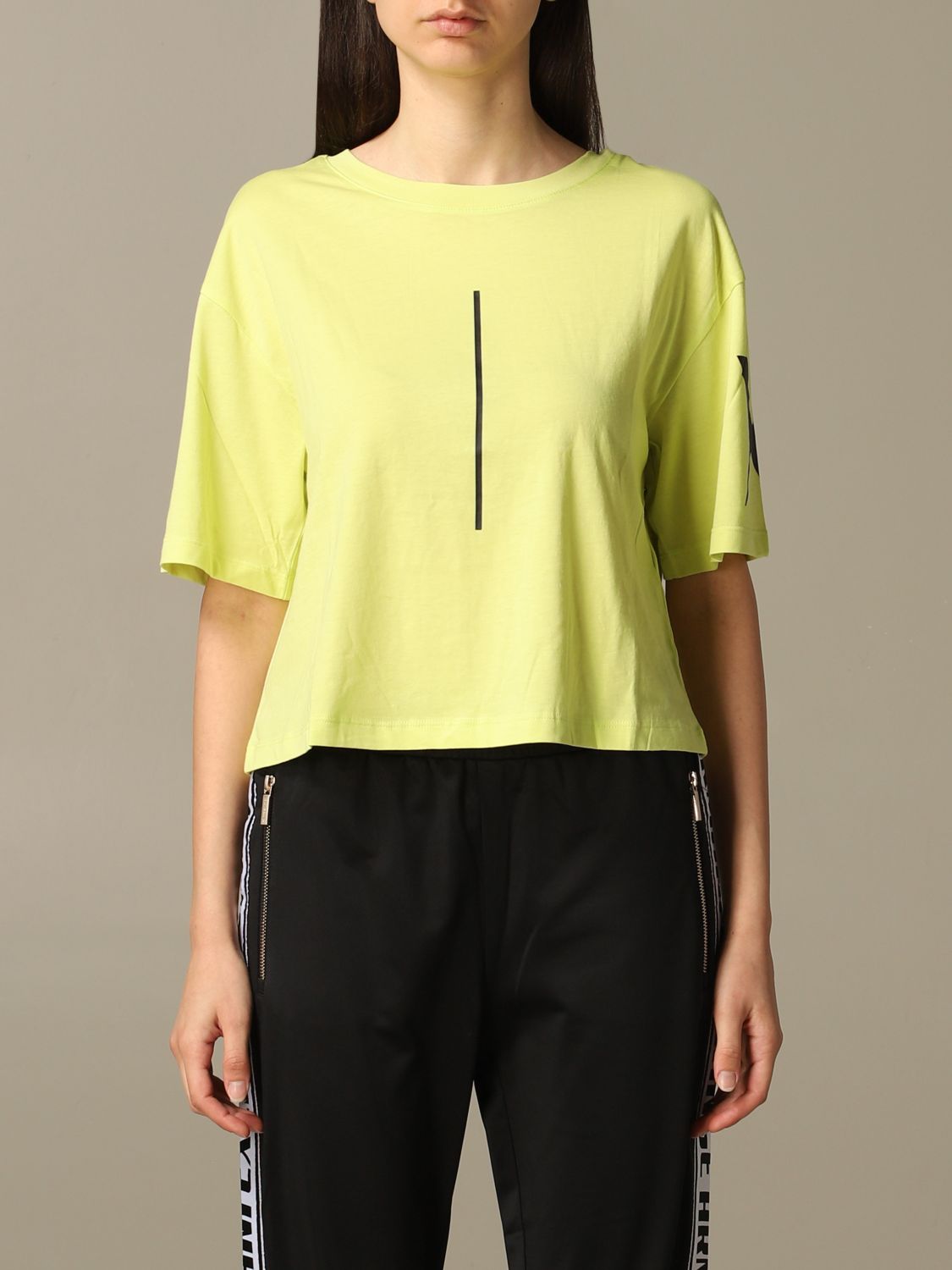 black and yellow armani exchange shirt