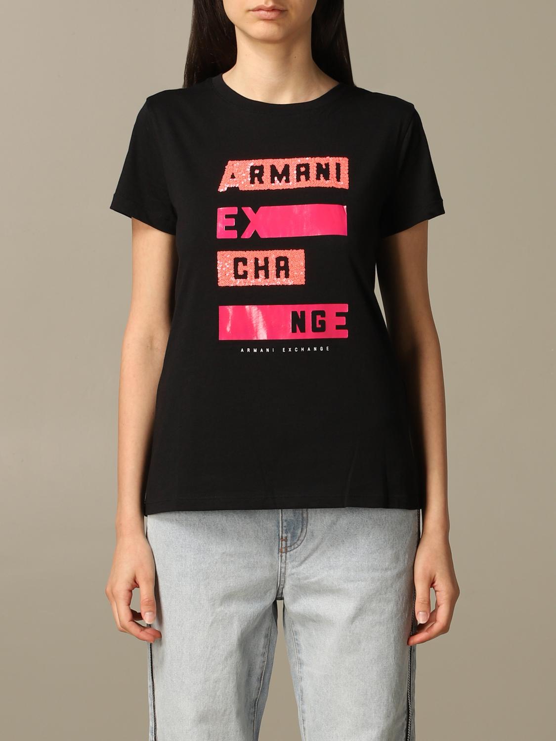 black and red armani exchange shirt