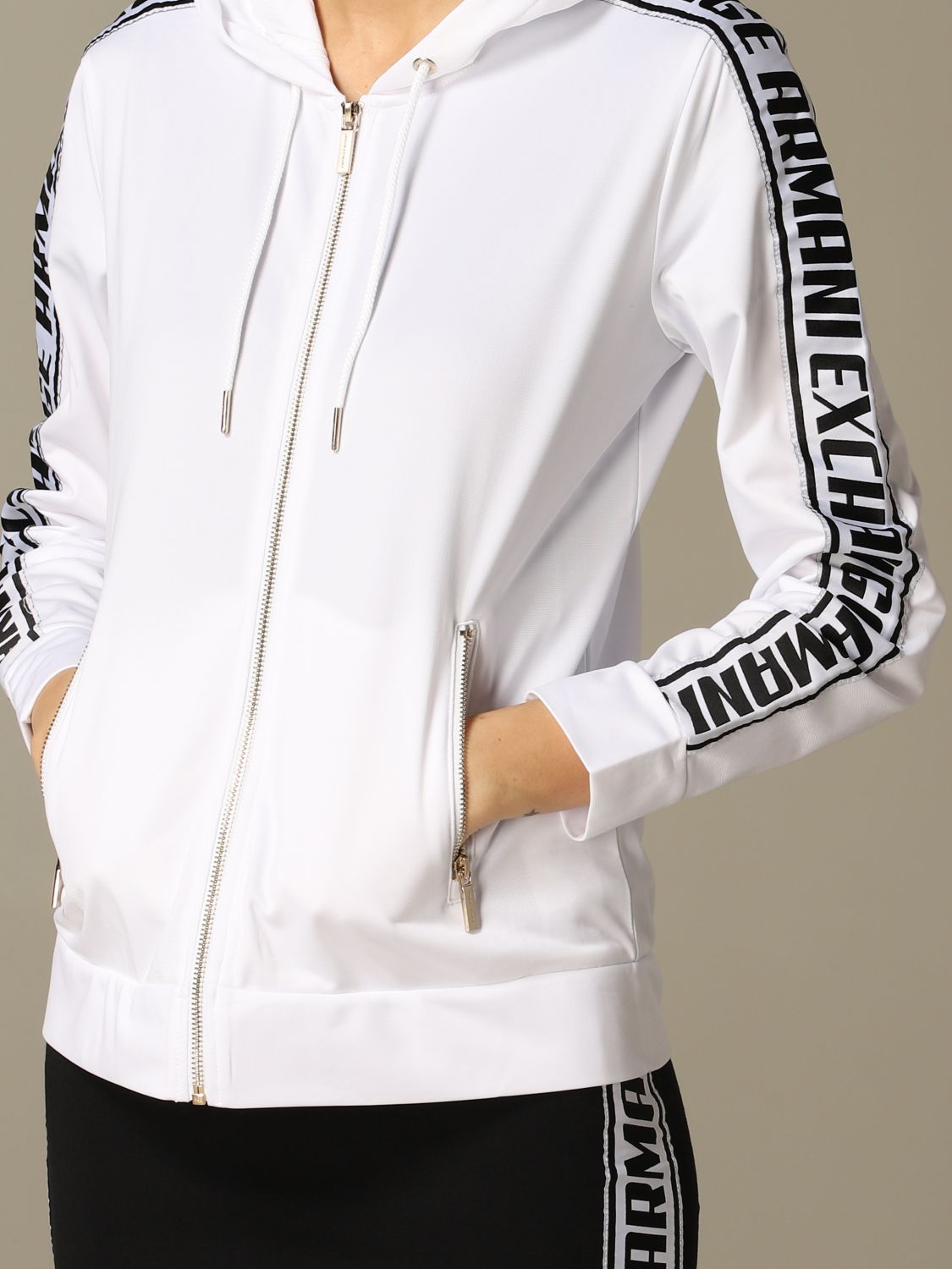 armani exchange white hoodie