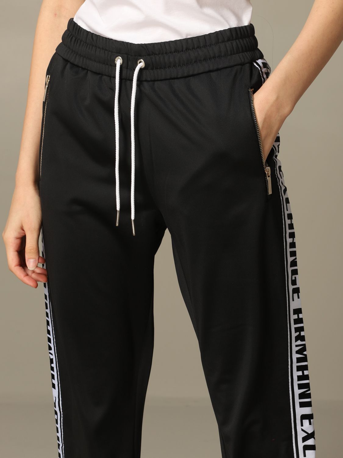 Armani Exchange jogging trousers with logoed bands | Pants ...