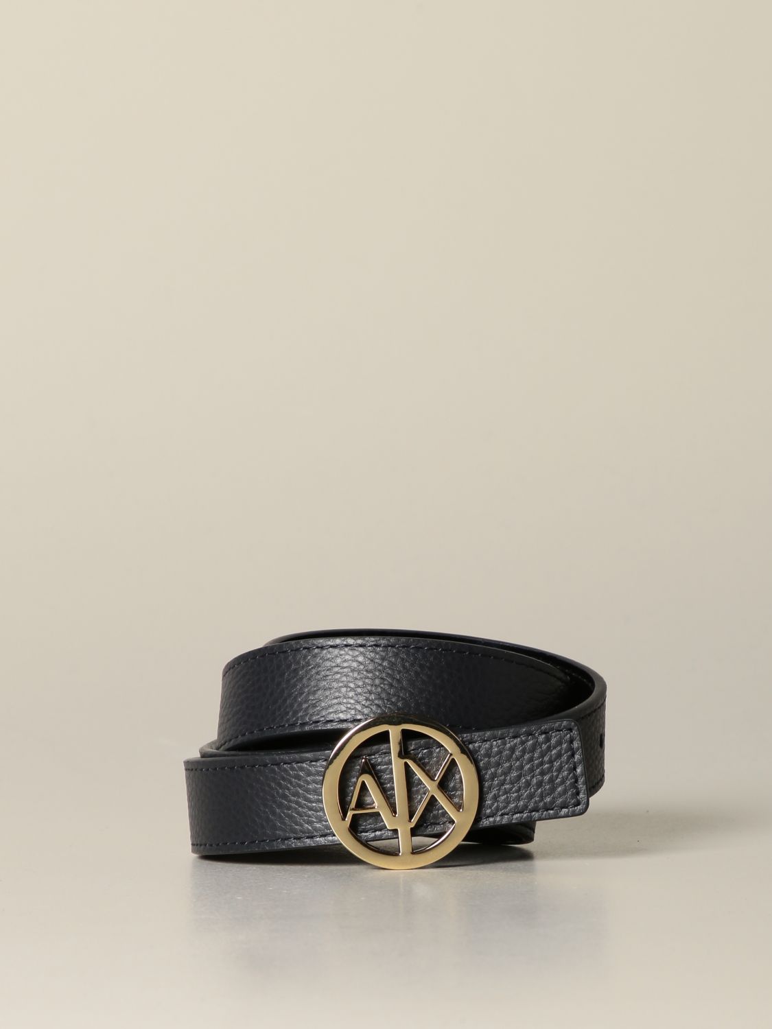 Armani Exchange Outlet: belt in grained synthetic leather - Navy | Armani  Exchange belt 941118 0P157 online on 