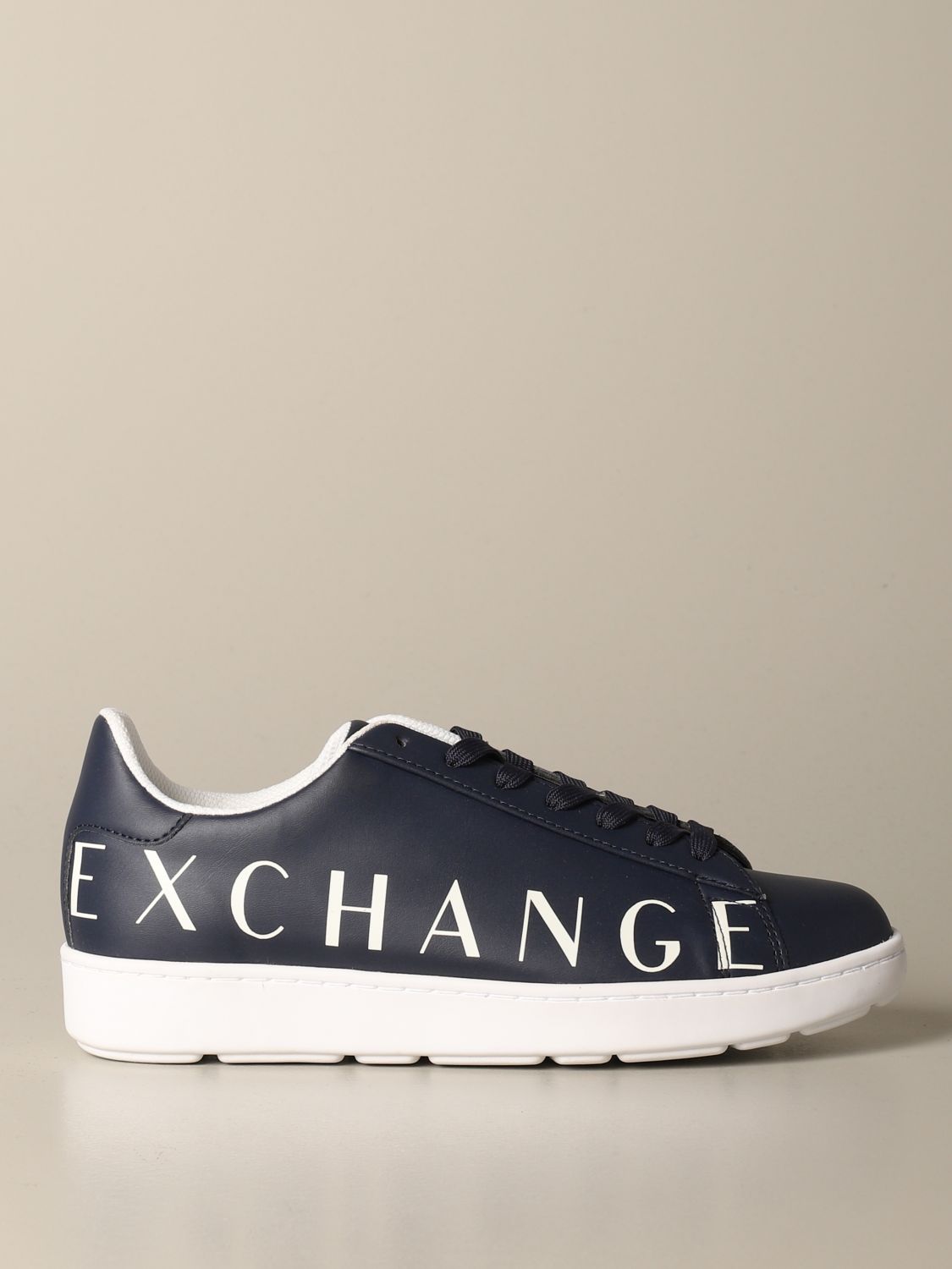 Exchange Outlet: sneakers in leather with logo Blue | Armani Exchange sneakers XV186 online on GIGLIO.COM