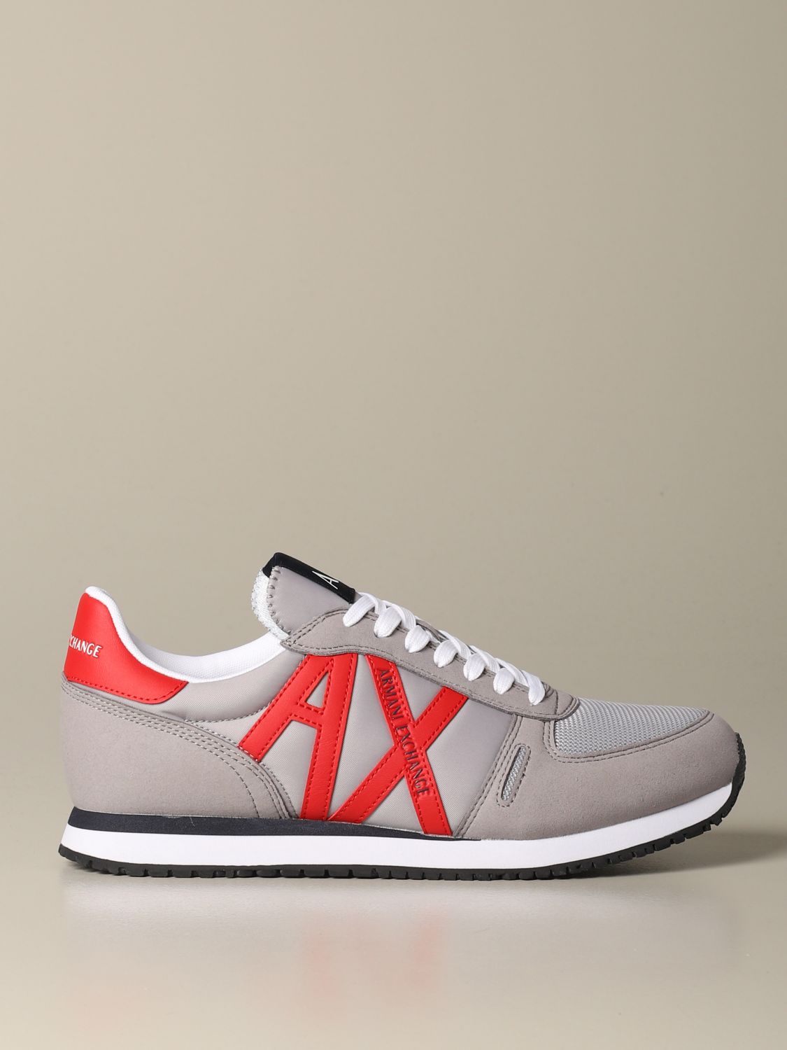 Armani Exchange Outlet: sneakers in suede and mesh with logo - Grey | Armani  Exchange sneakers XUX017 XV028 online on 
