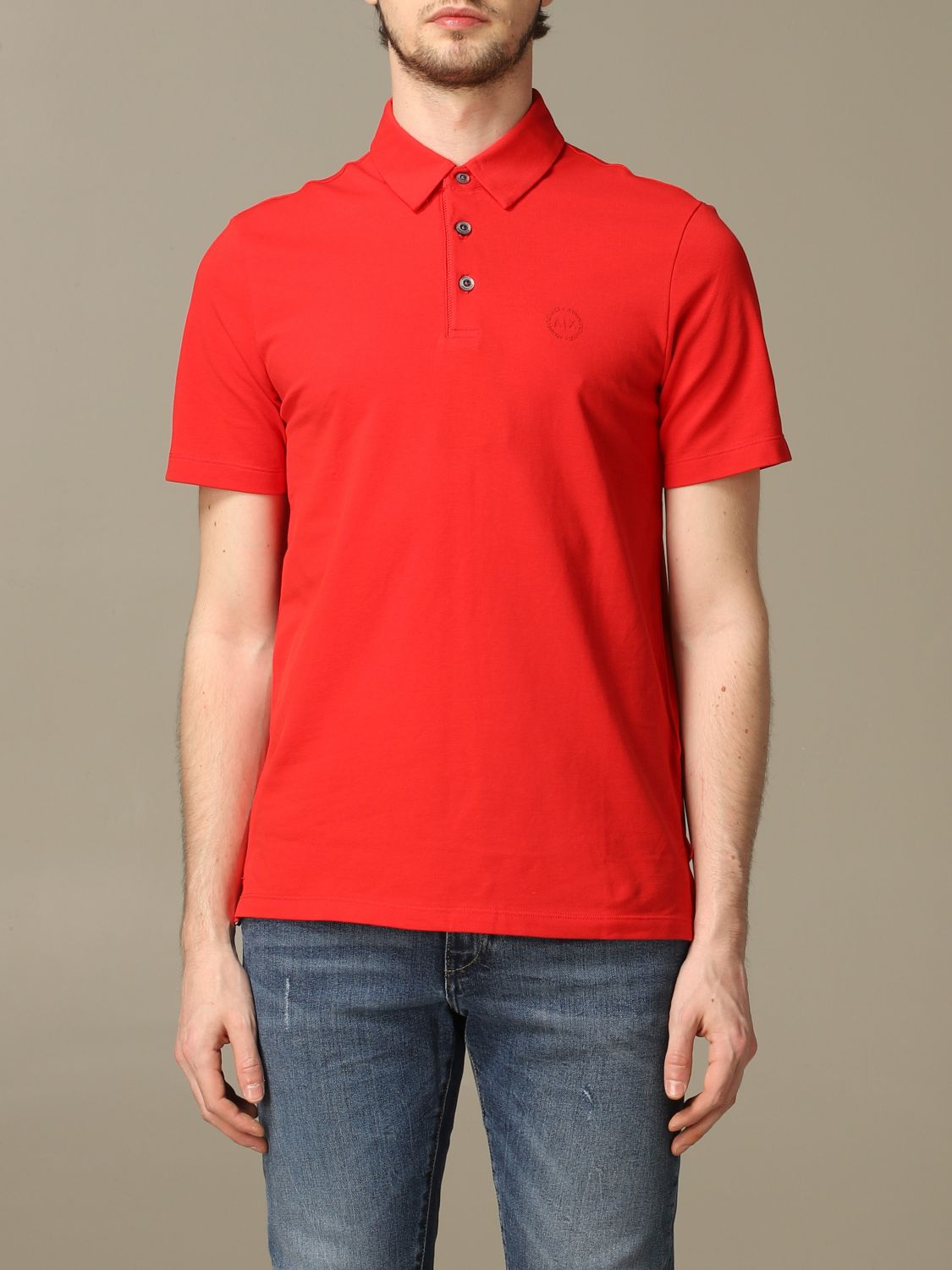 red armani exchange t shirt