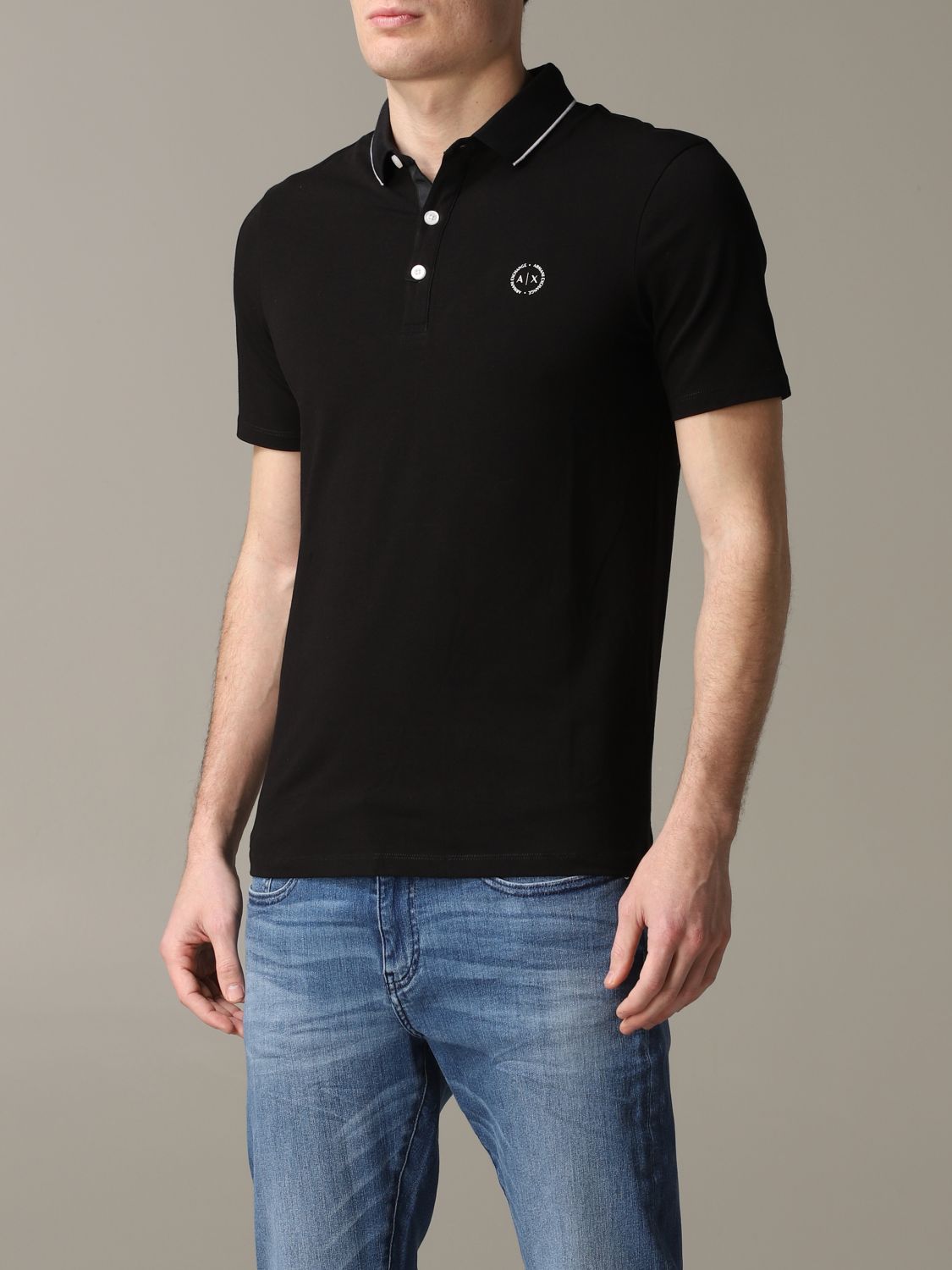 black armani polo shirt
