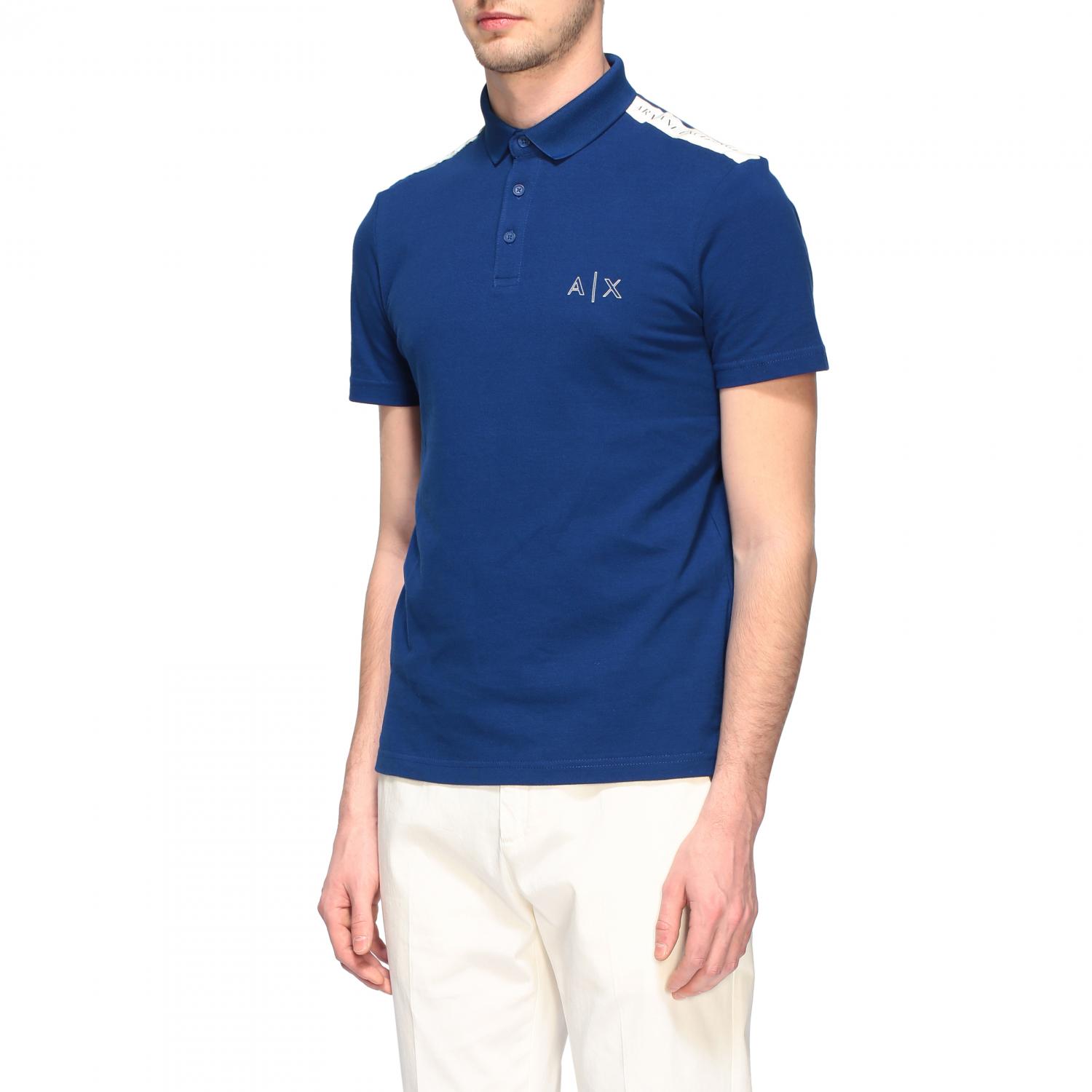 ARMANI EXCHANGE Polo a maniche corte con logo catarifrangente Blue