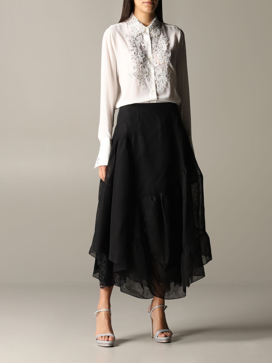 スカート ERMANNO SCERVINO Lace skirt Black Ermanno scervino black lace skirt online