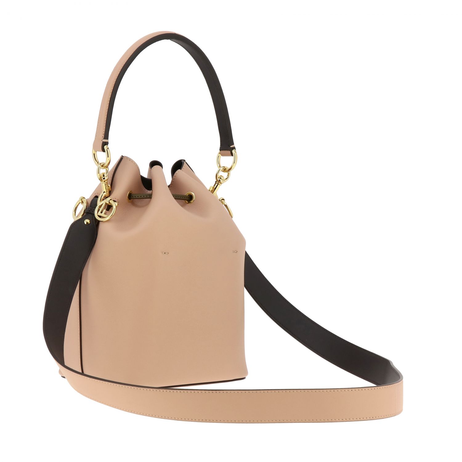 Handtasche Fendi: Mon tresor Fendi Beuteltasche aus Leder mit perforiertem Logo pink 3