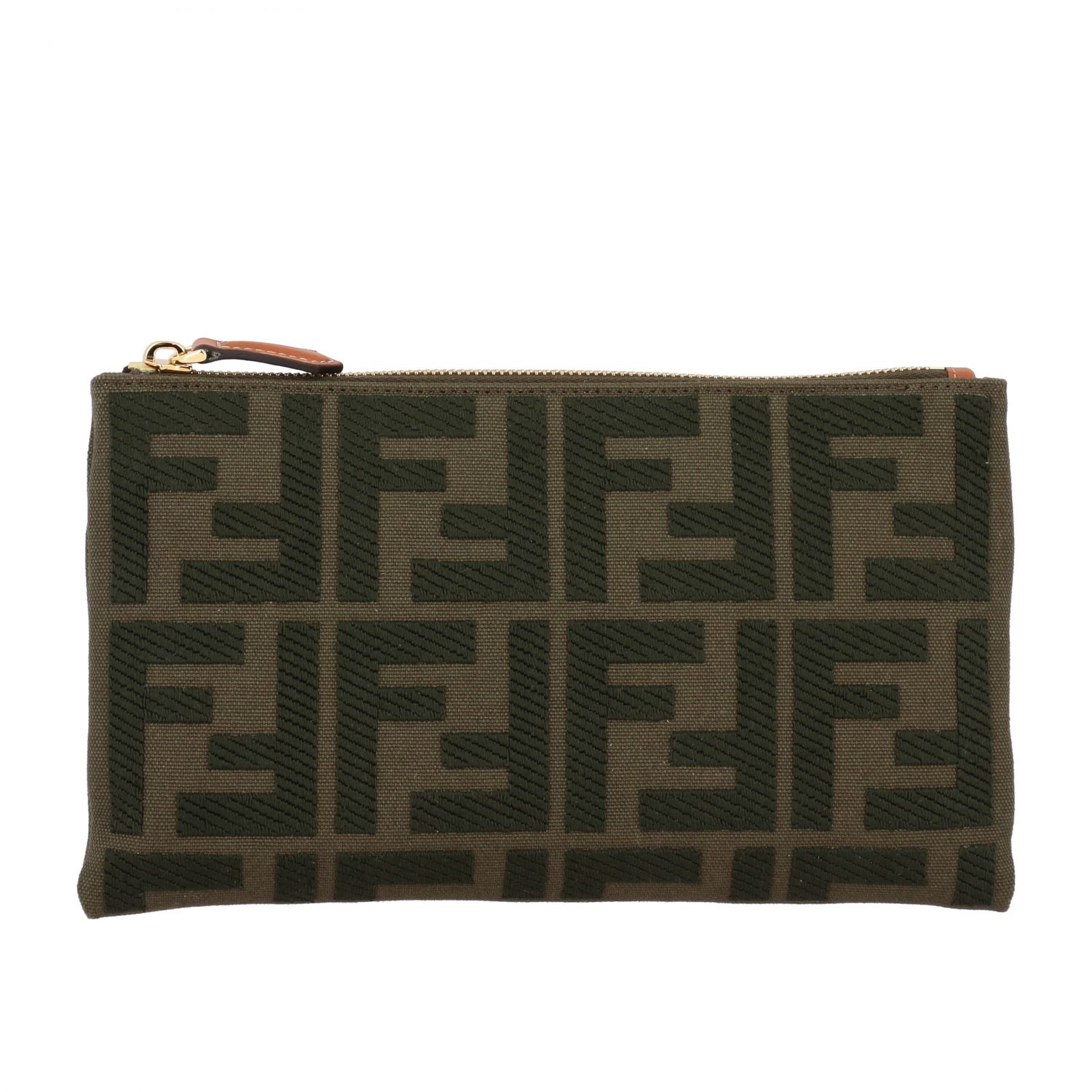 FENDI: small clutch bag in canvas with all over FF monogram | Clutch ...