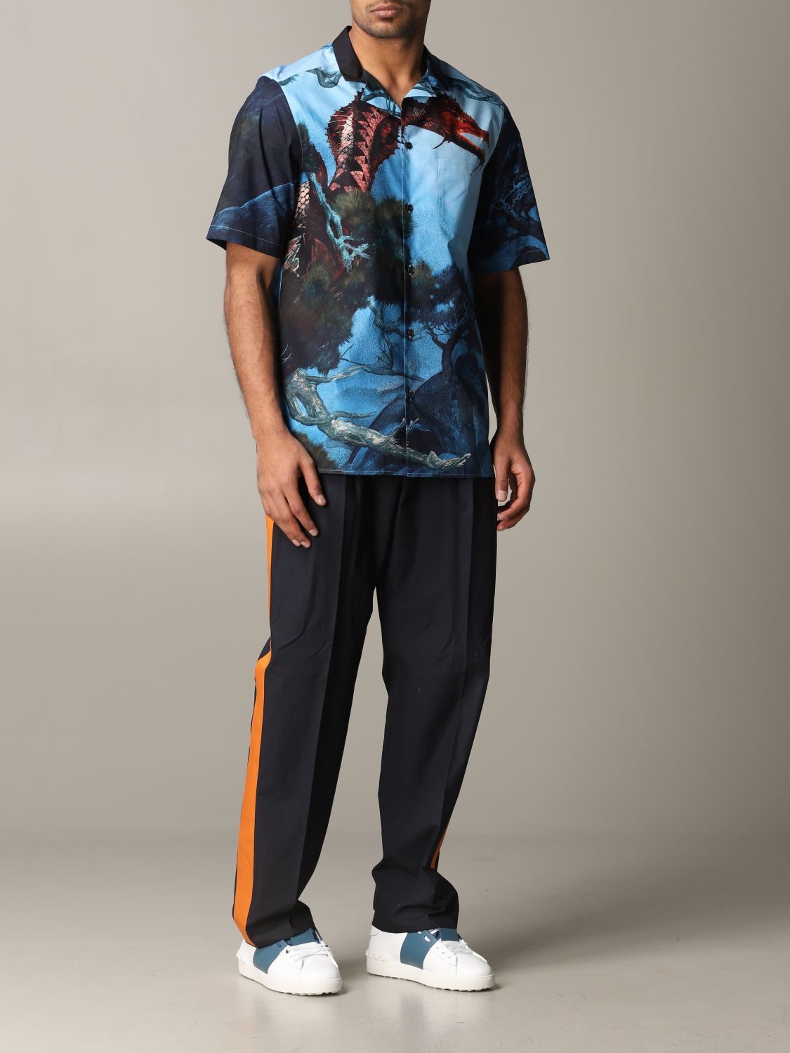 Valentino short-sleeved shirt with dragon print