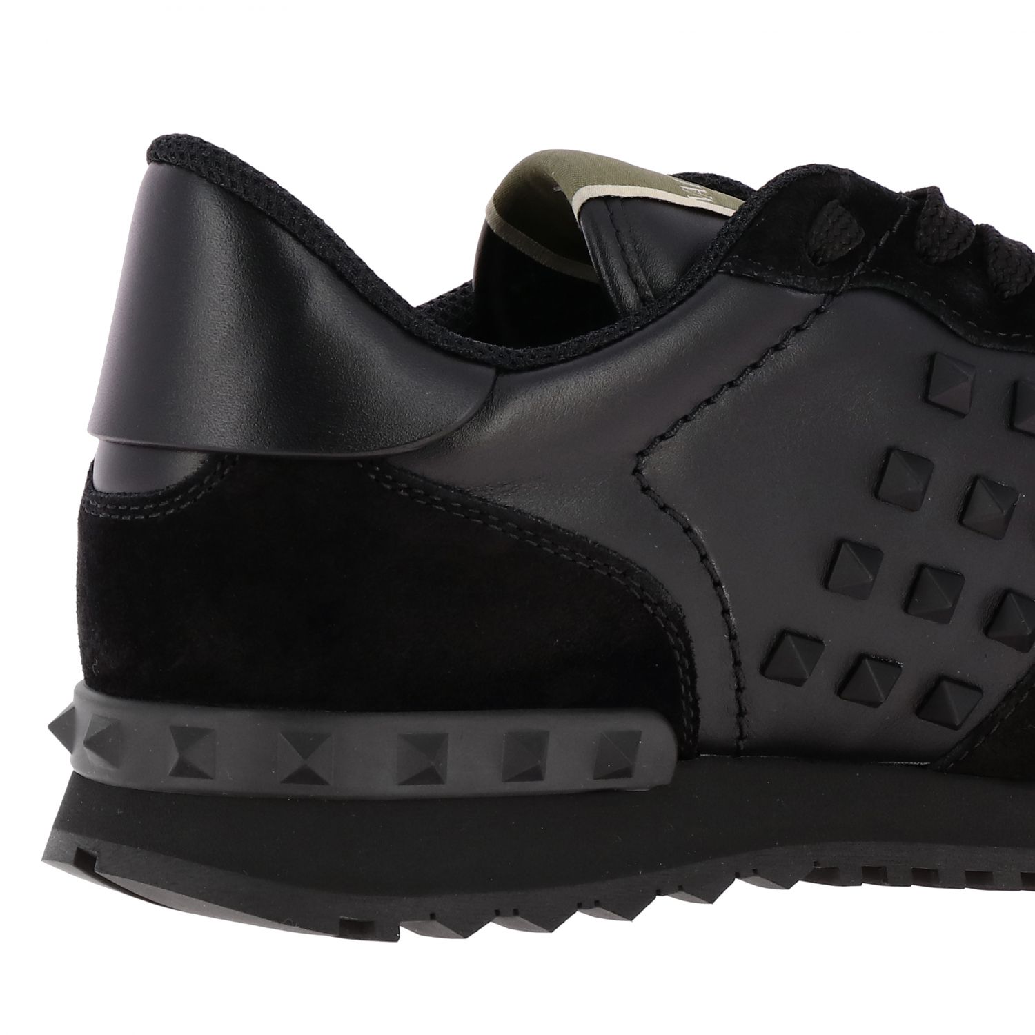 valentino garavani leather stud running sneakers