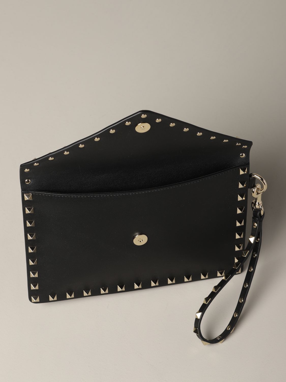 valentino gyoza pouch clutch bag in black
