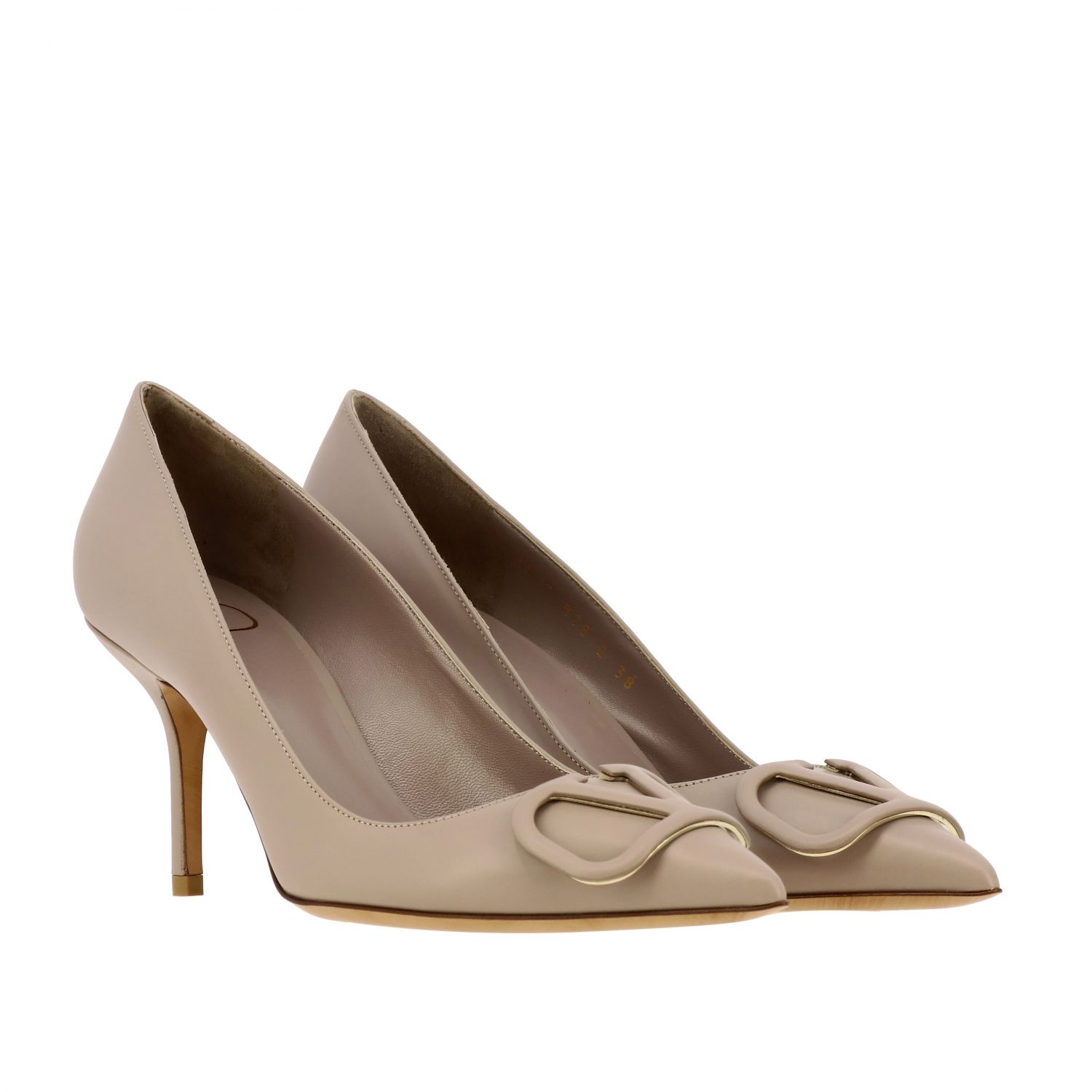 Valentino Garavani Outlet Vlogo Decollete In Leather Pumps Valentino Garavani Women Blush Pink Pumps Valentino Garavani Tw2s0r78 Mzf Giglio En