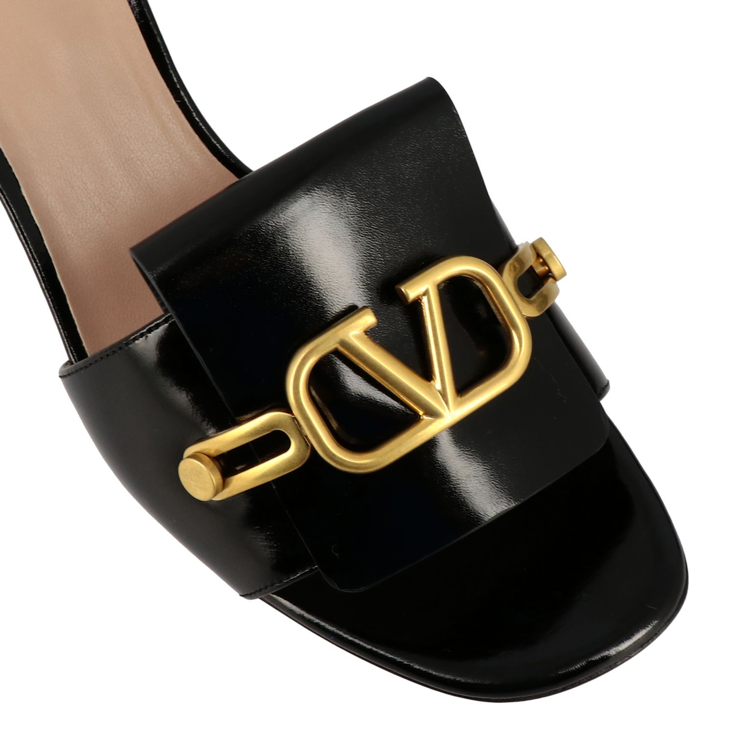 Valentino Garavani Outlet: patent leather sandal with VLogo | Heeled