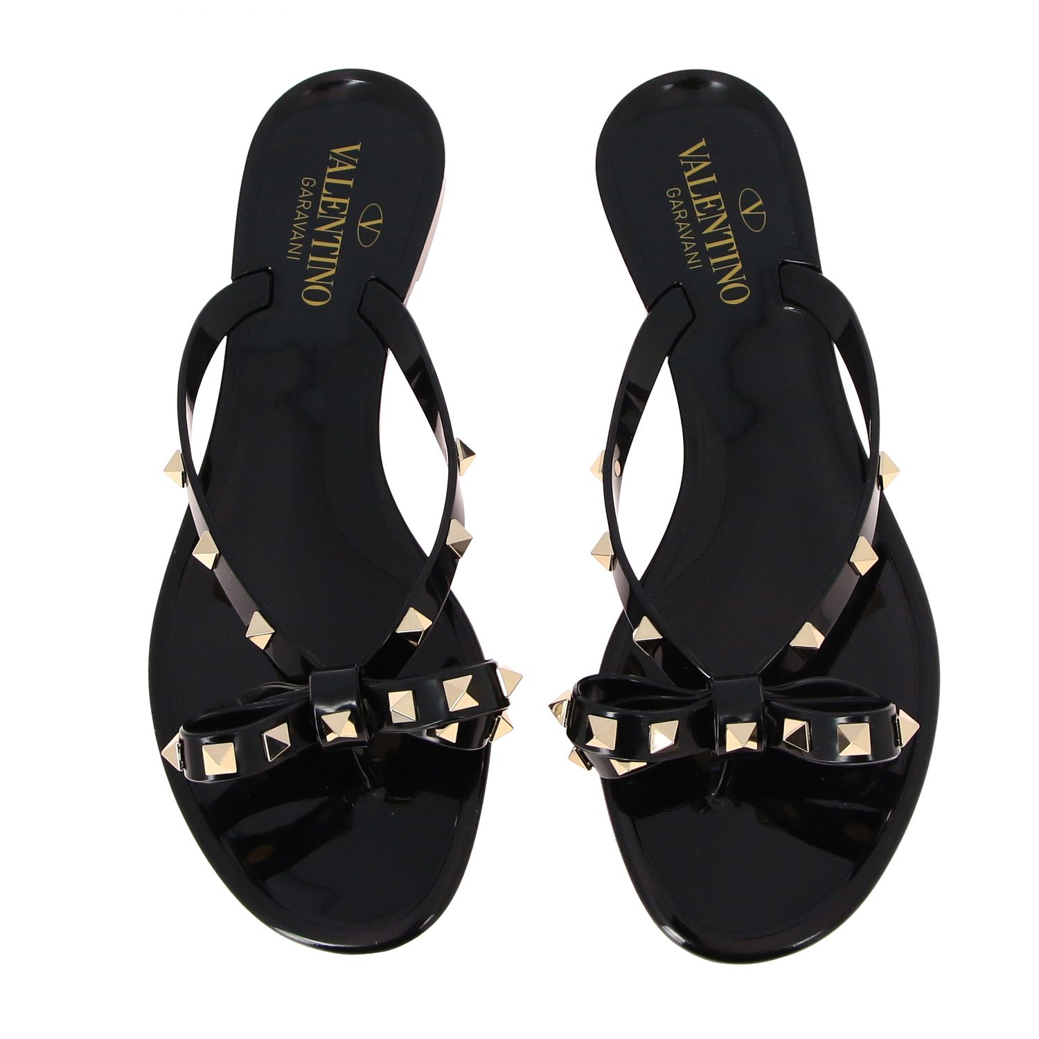 valentino flip flops black