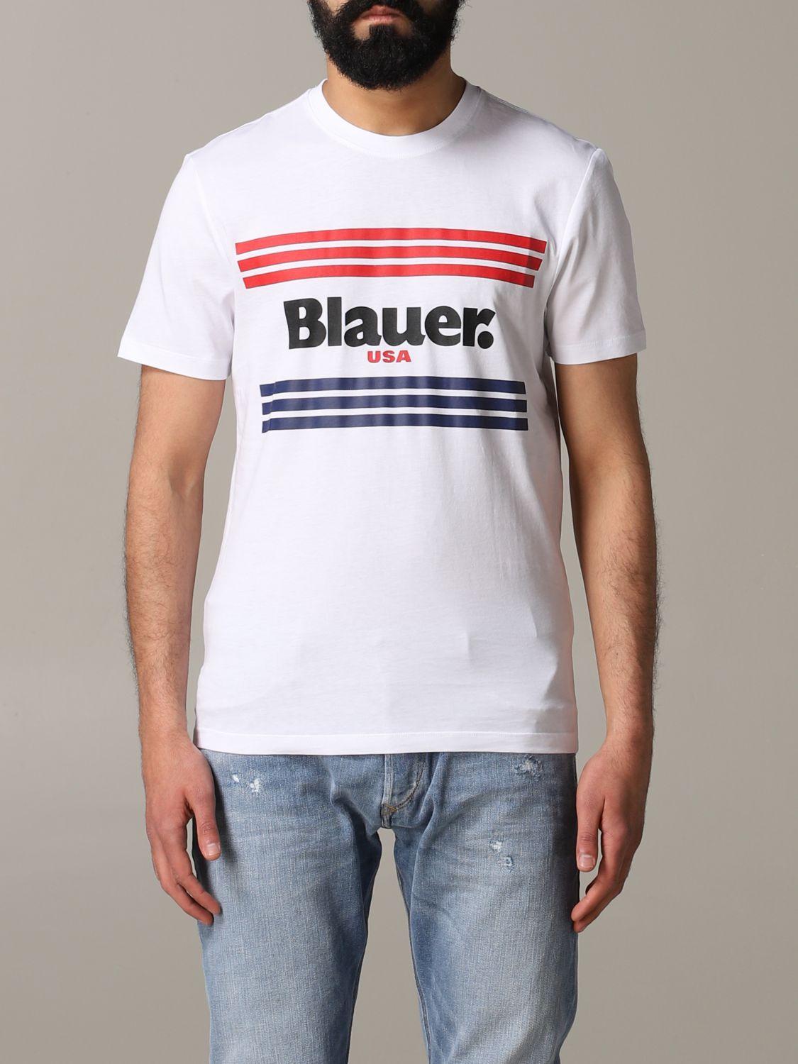 t shirt blauer uomo