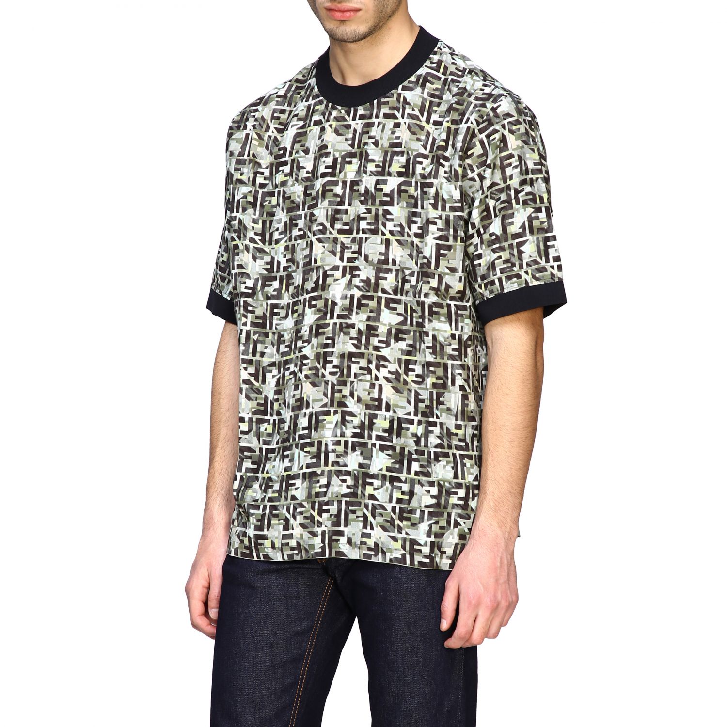 Fendi Tシャツ メンズ ミリタリー Giglio Comオンラインのfendi Tシャツ Fy1021 Ablk