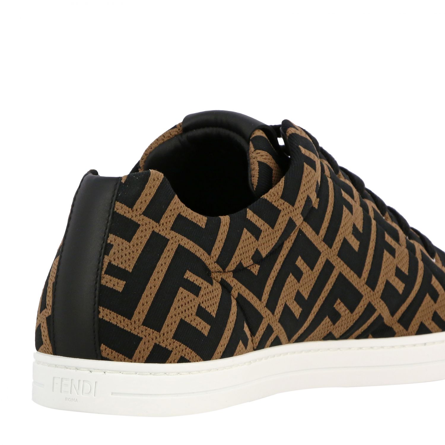 FENDI: sneakers in micro perforated canvas with all over FF print ...