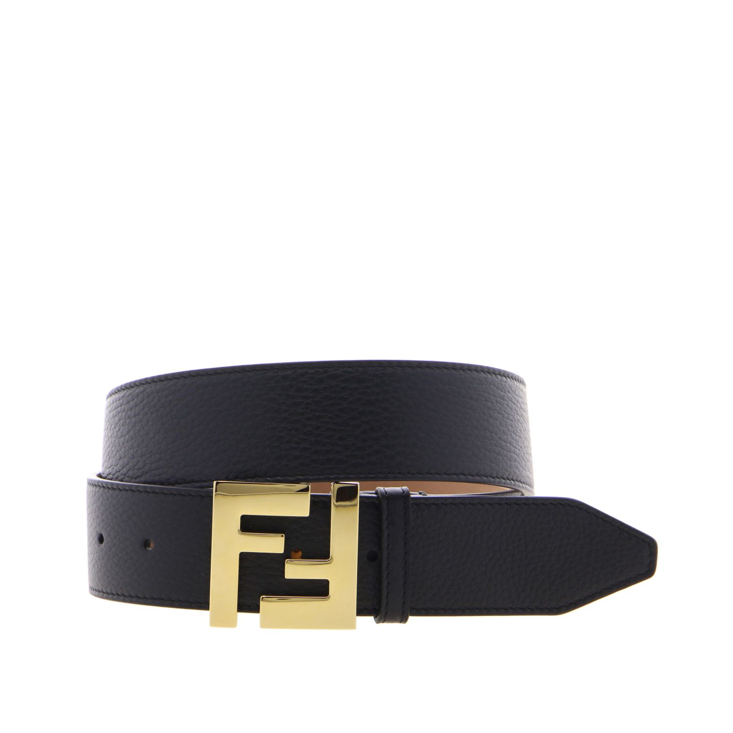 Fendi textured leather belt with FF buckle | Belt Fendi Men Black ...