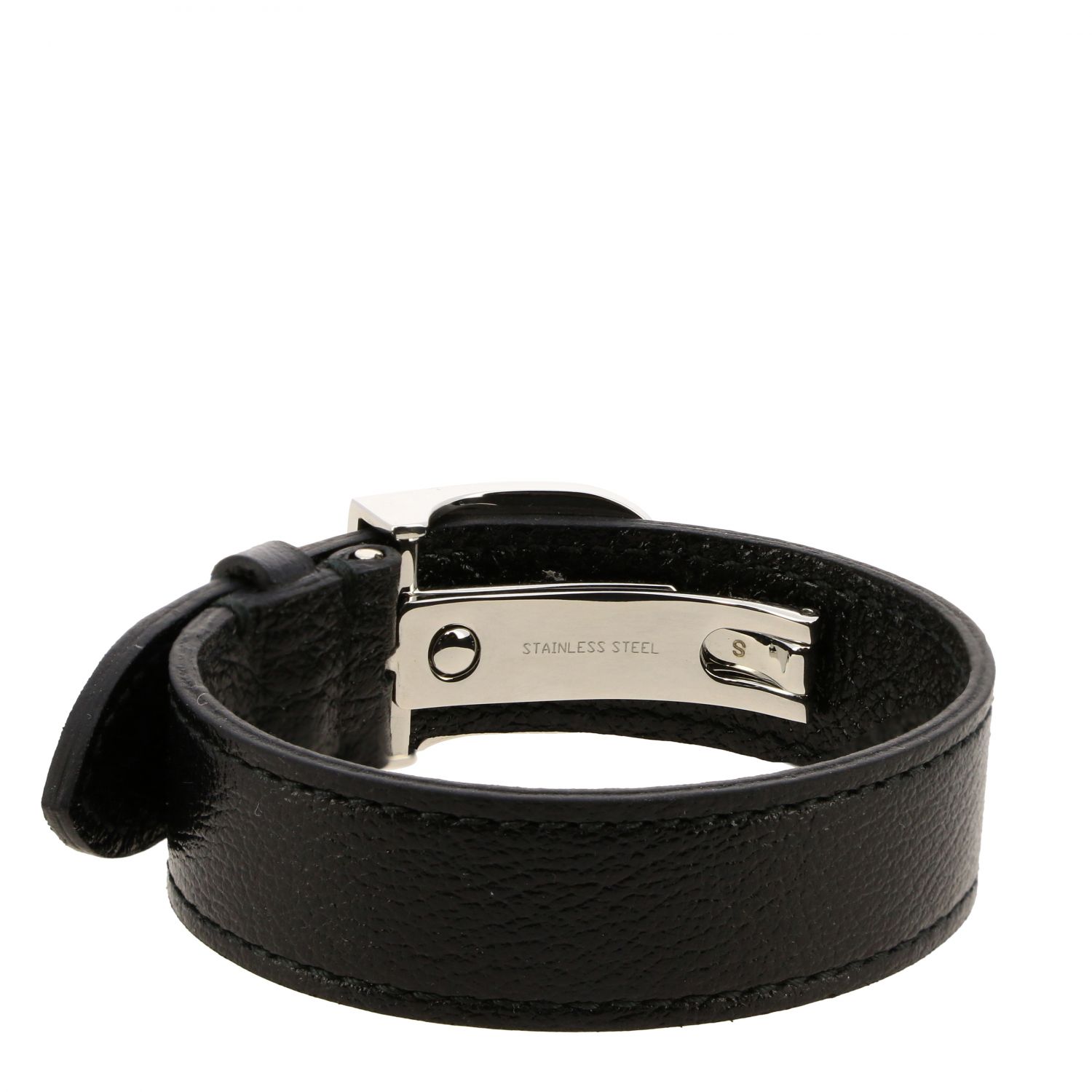 GUCCI: Bracciale in pelle con logo - Nero | Gioielli Gucci 572599 JI574  GIGLIO.COM