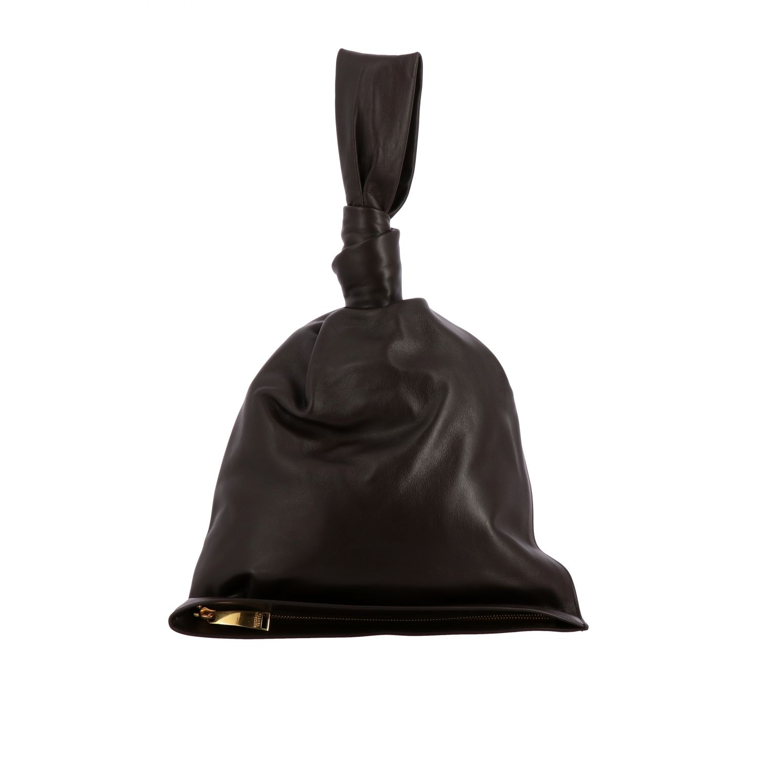 BOTTEGA VENETA: BV Twist hand clutch bag in genuine leather - Cocoa ...