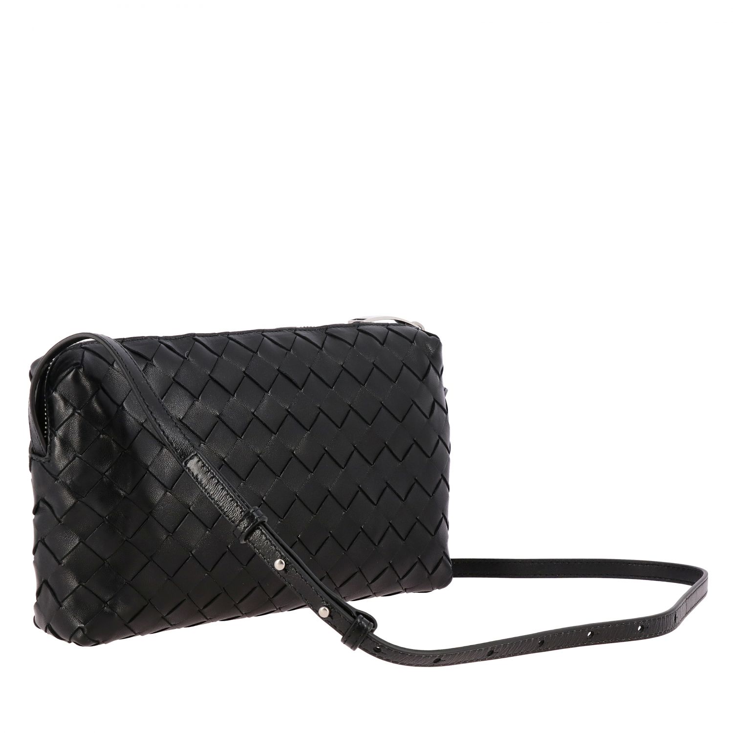 BOTTEGA VENETA: shoulder bag in woven leather - Black | Bottega Veneta  crossbody bags 597329 VCPP1 online on GIGLIO.COM