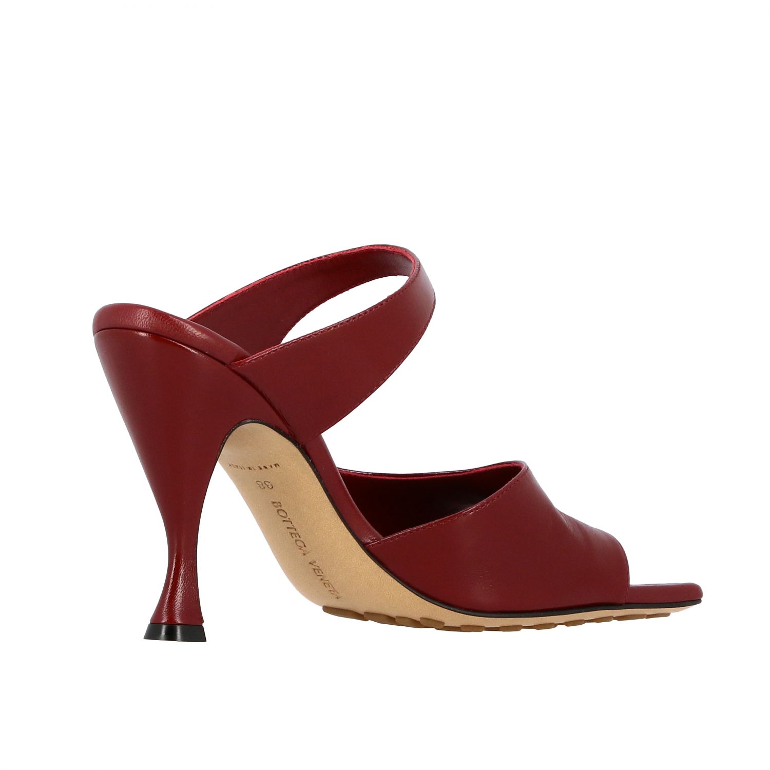 Sandalen mit Absatz Bottega Veneta: Bottega Veneta Sandale aus Nappaleder rot 5