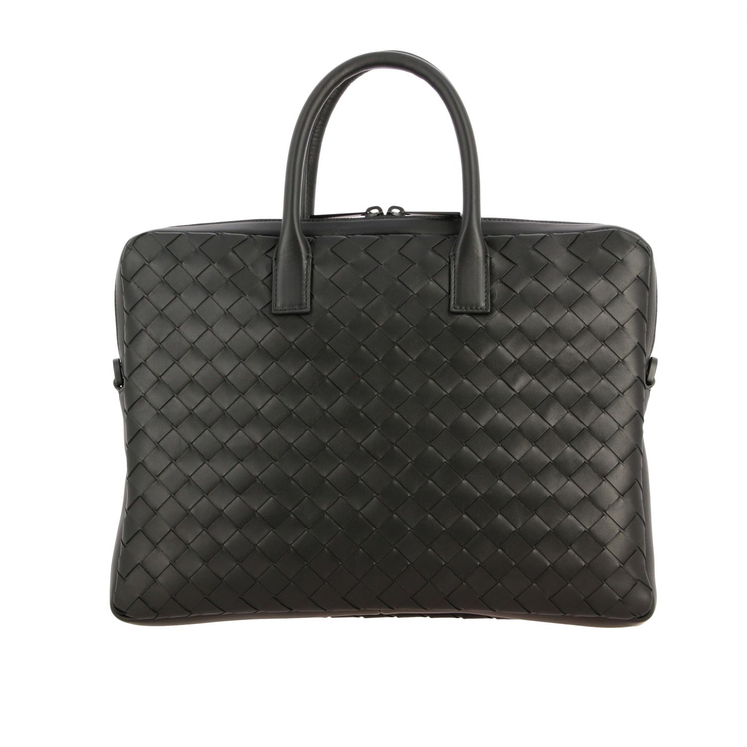 BOTTEGA VENETA: Sac de travail en cuir tress?� | Sac Bottega Veneta Homme Noir | Sac Bottega 