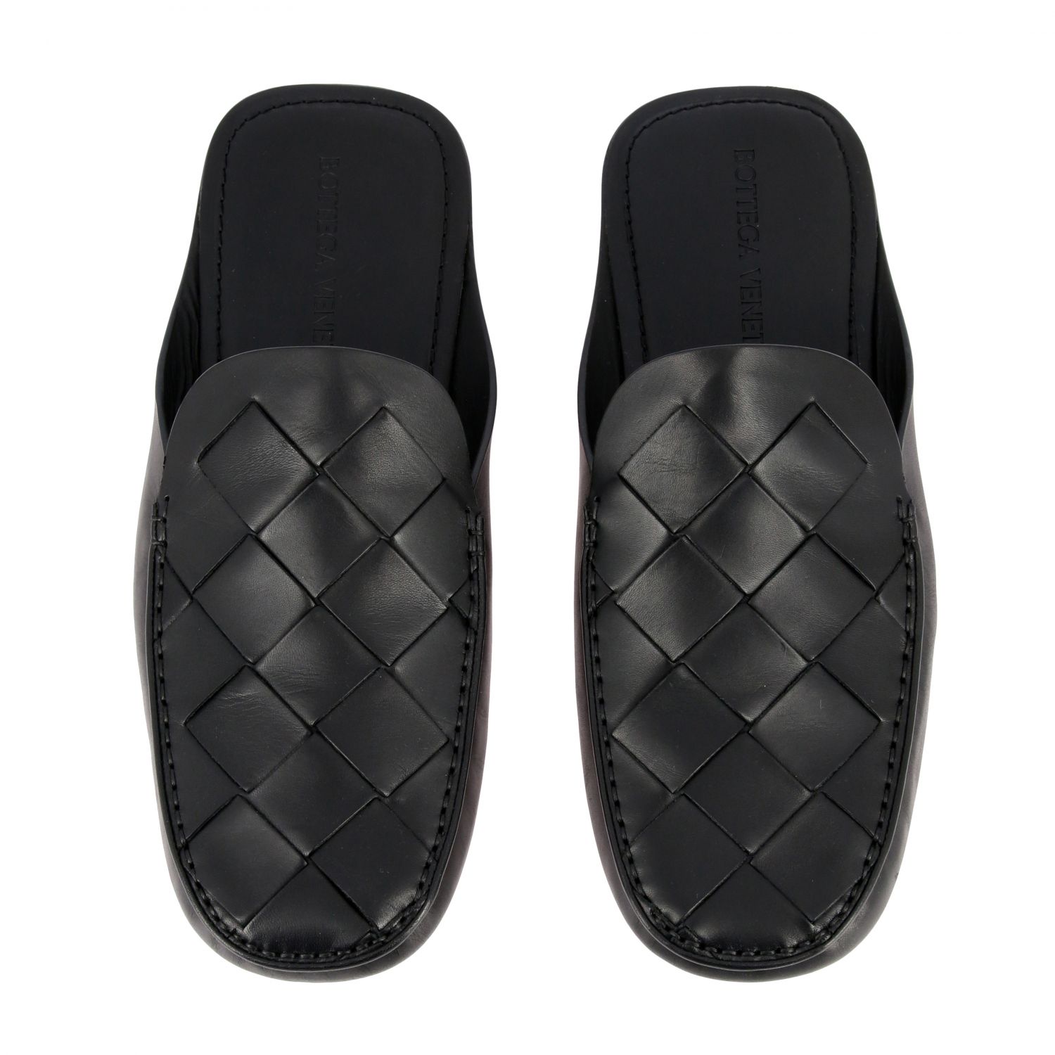 BOTTEGA VENETA: flat slipper in woven leather with rubbers | Loafers