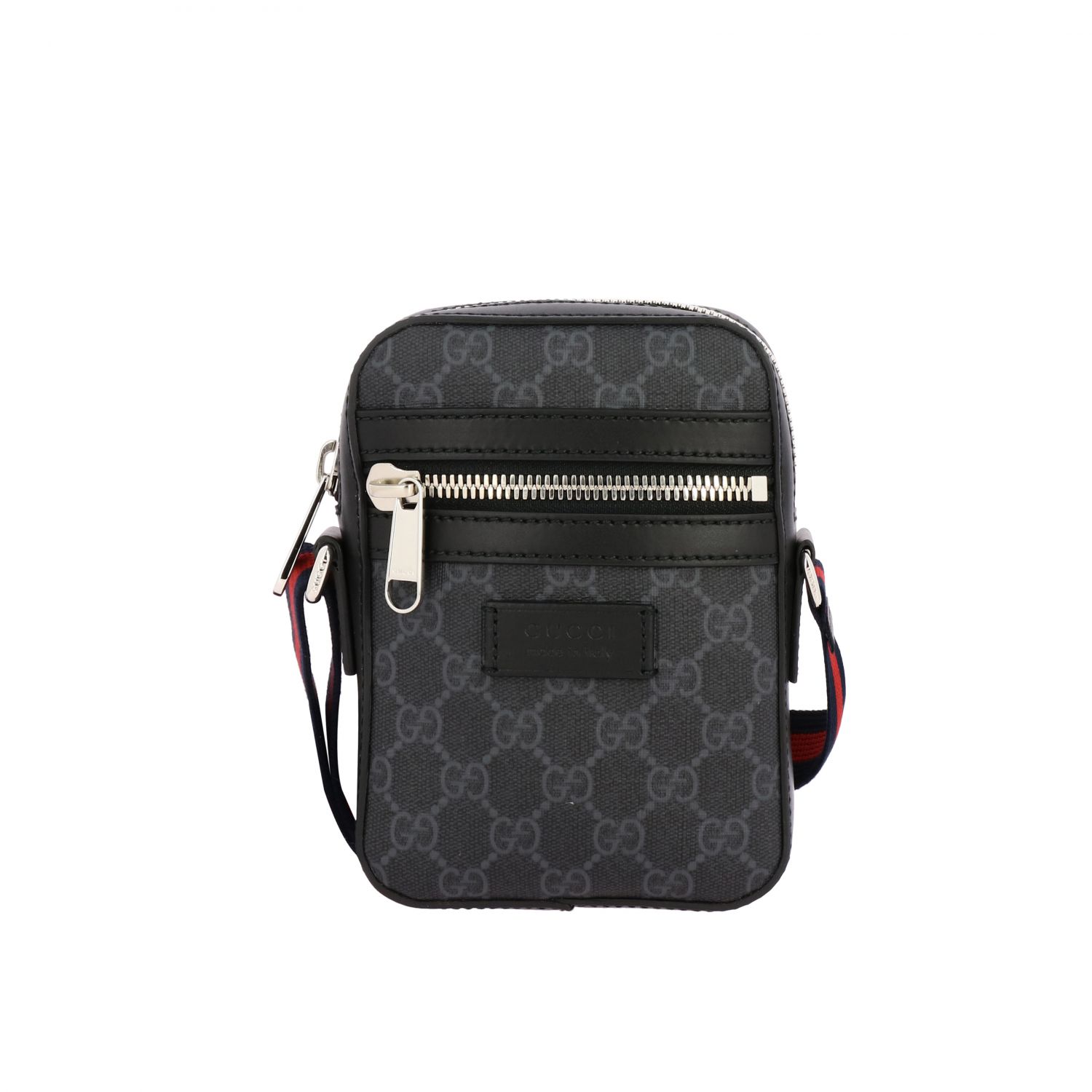 GUCCI: Supreme leather shoulder bag - Black | Gucci shoulder bag 598103 K5RLN online on GIGLIO.COM