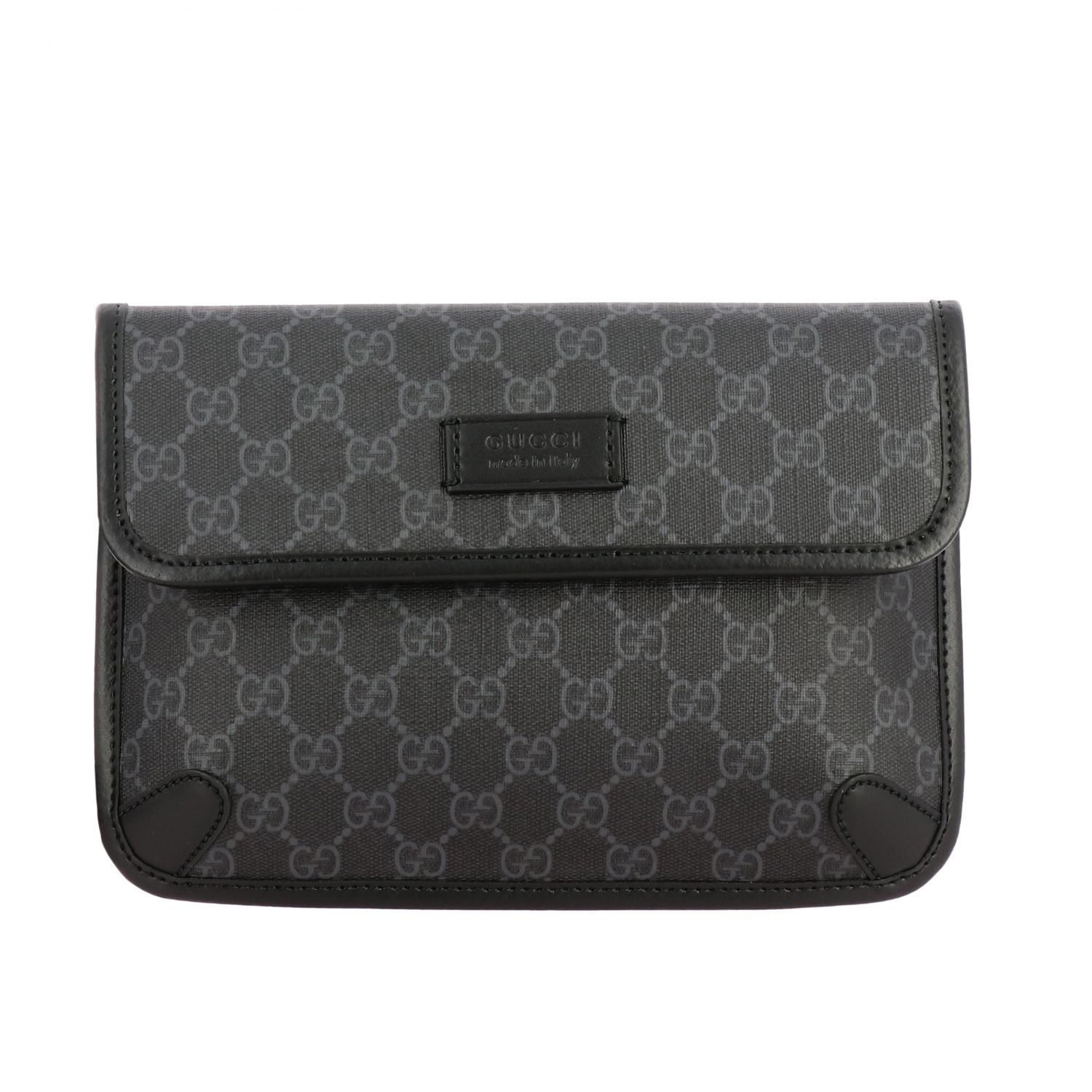 GUCCI: pouch in GG Supreme leather - Black  Gucci belt bag 598113 K5RLN  online at